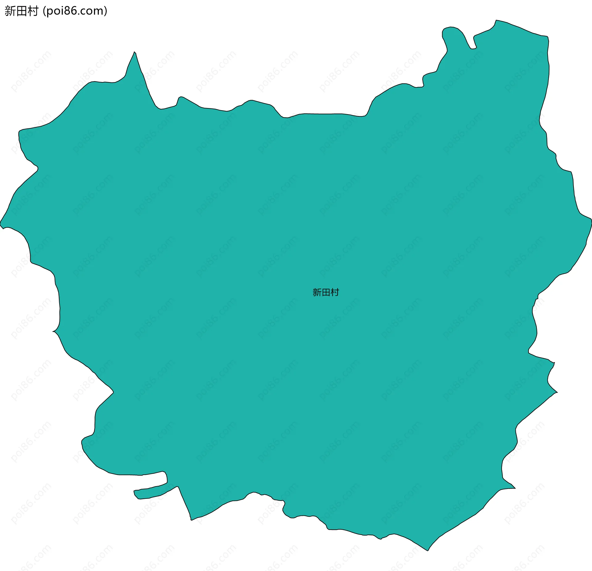 新田村边界地图