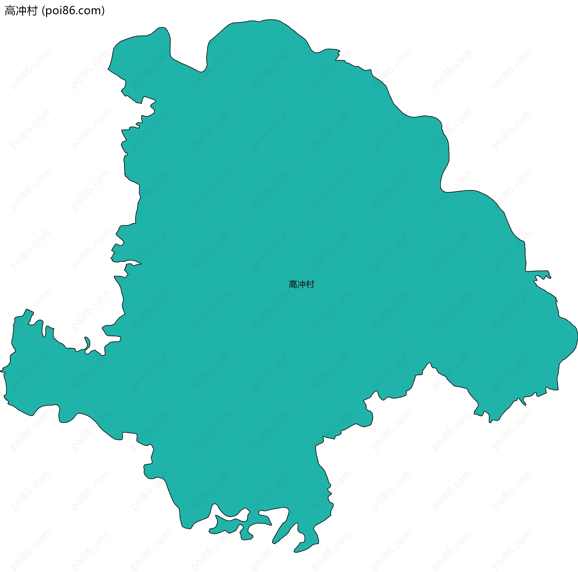 高冲村边界地图