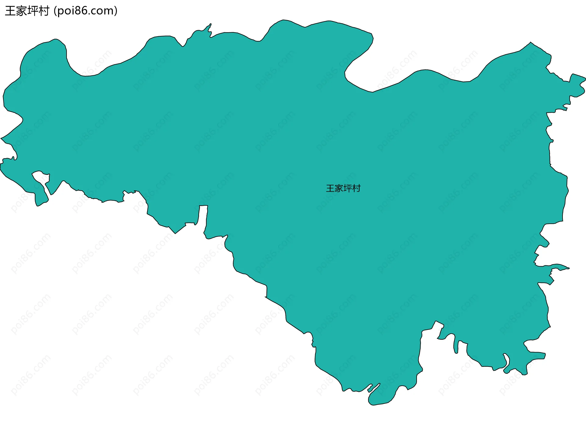 王家坪村边界地图