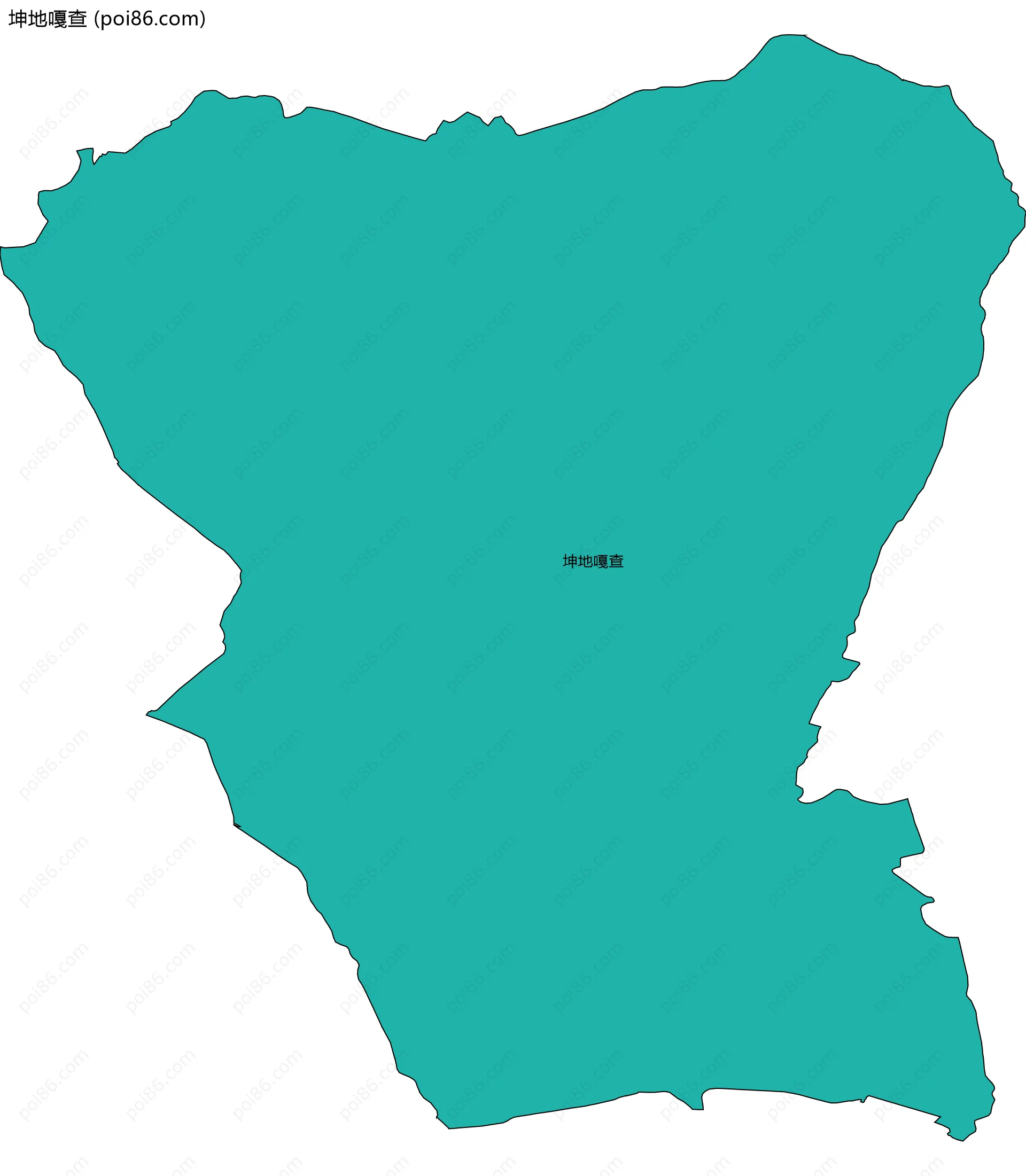 坤地嘎查边界地图