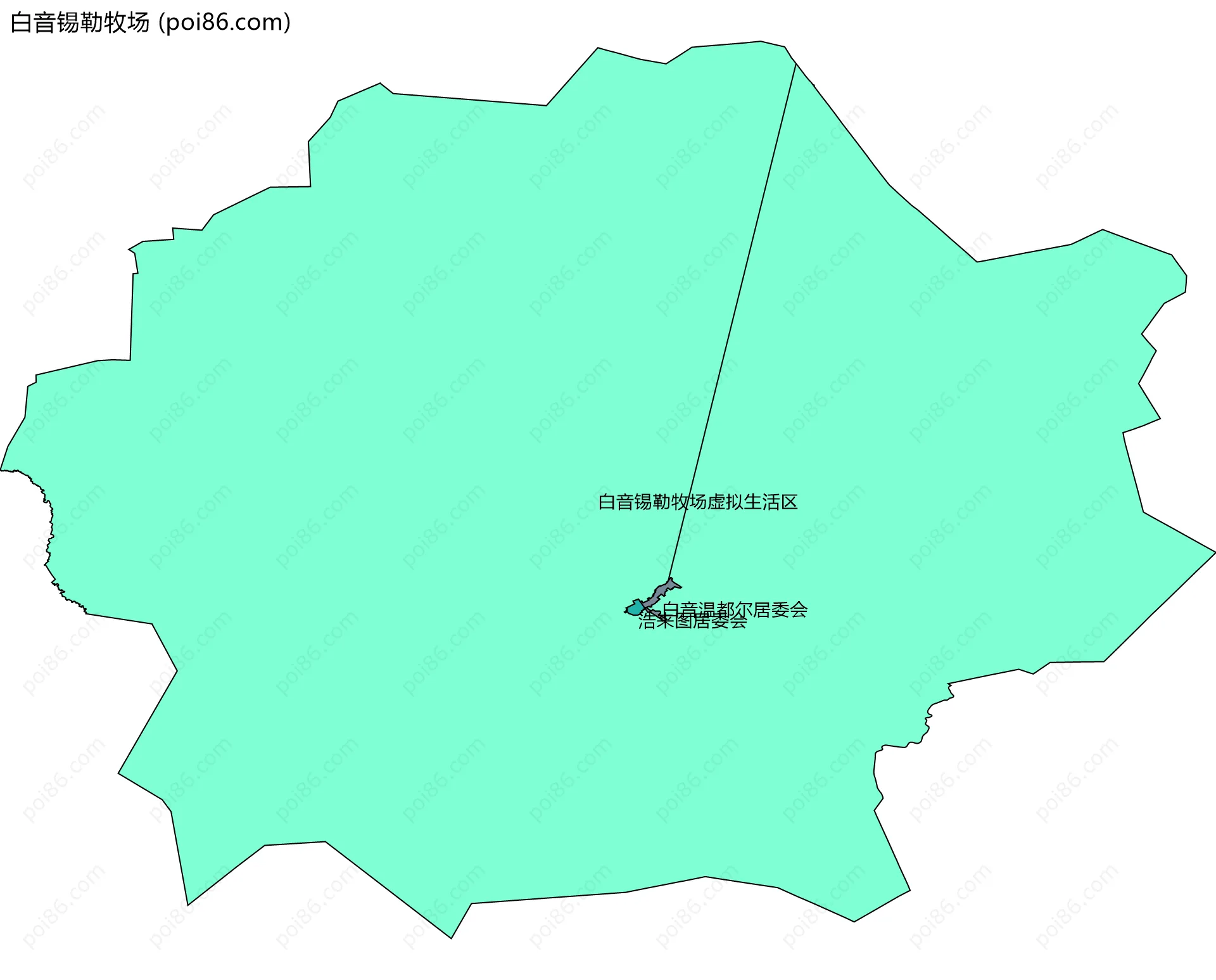 白音锡勒牧场边界地图(五级行政区划)