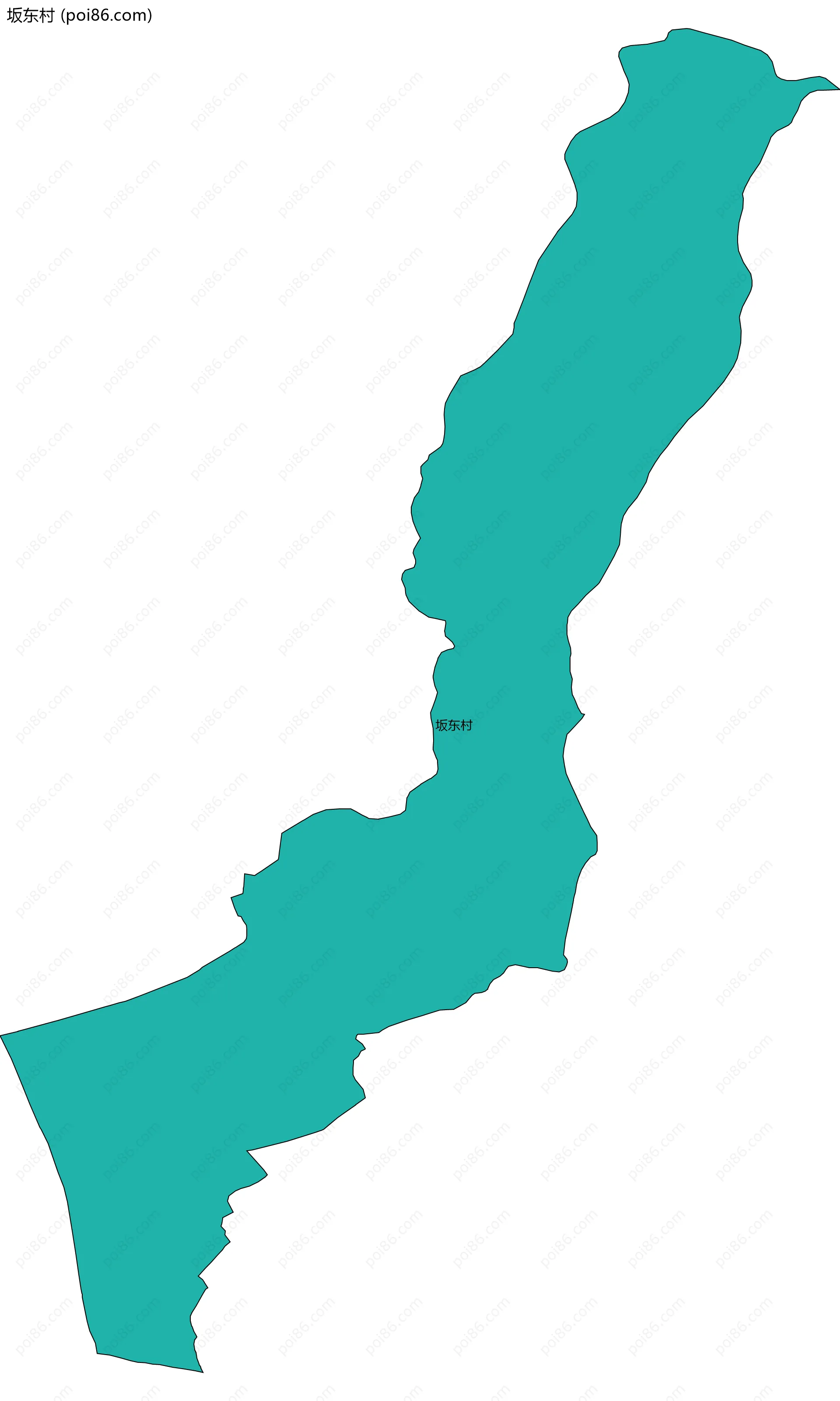 坂东村边界地图