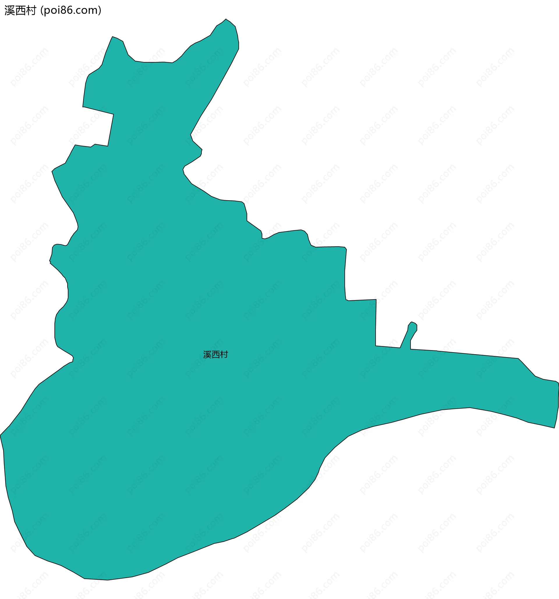 溪西村边界地图