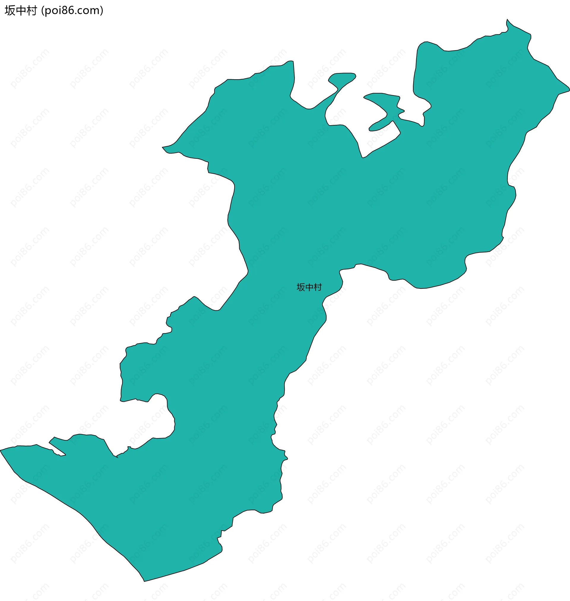 坂中村边界地图