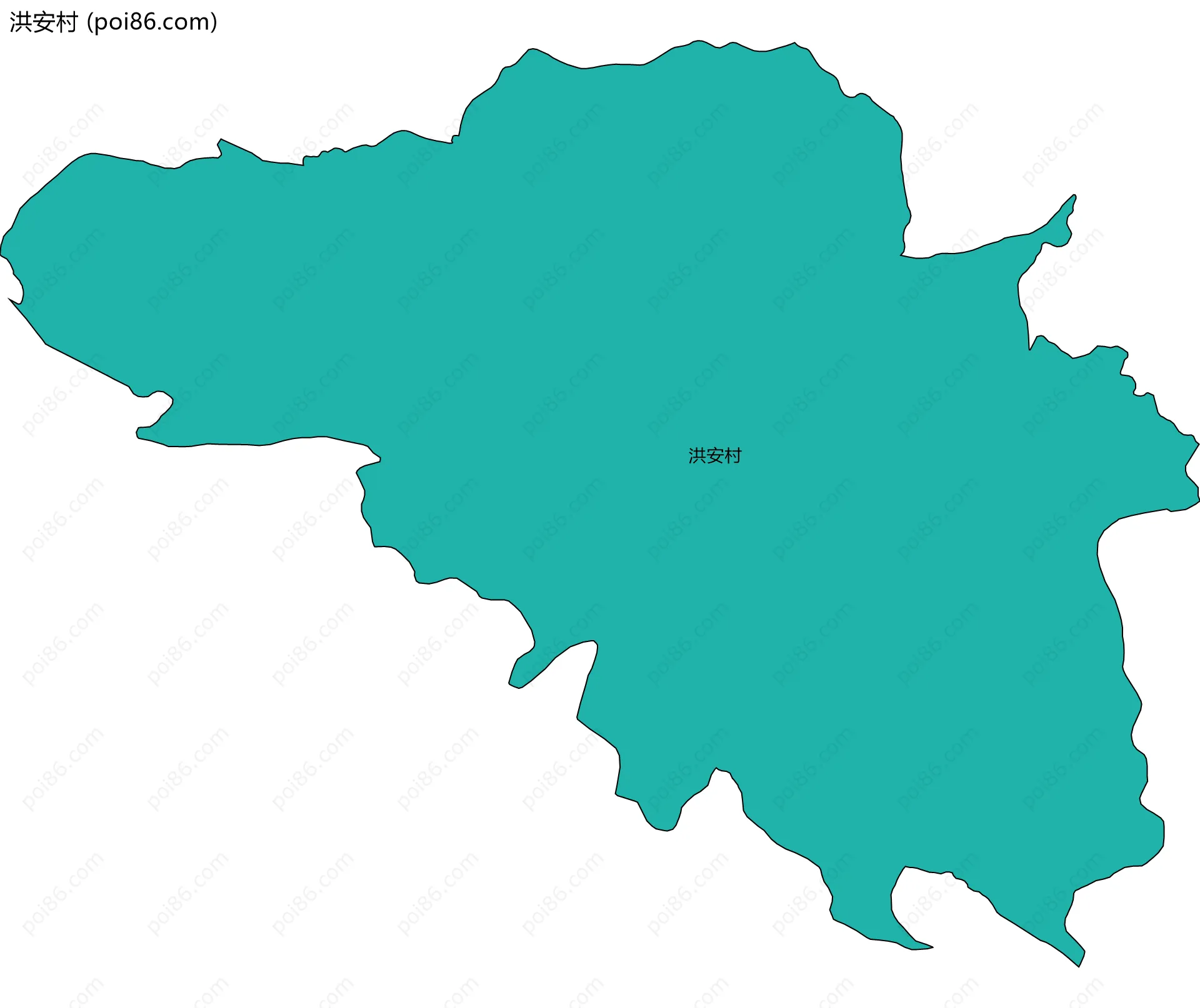 洪安村边界地图