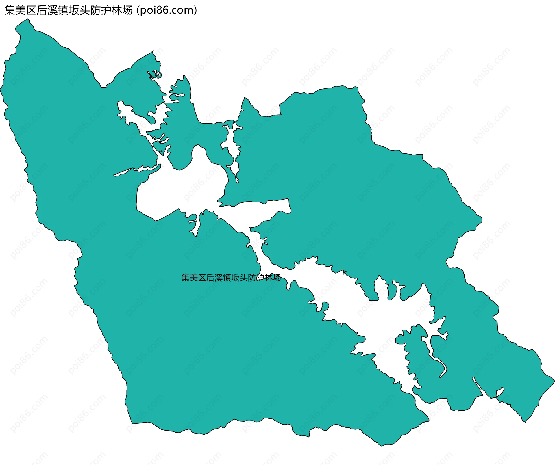 集美区后溪镇坂头防护林场边界地图