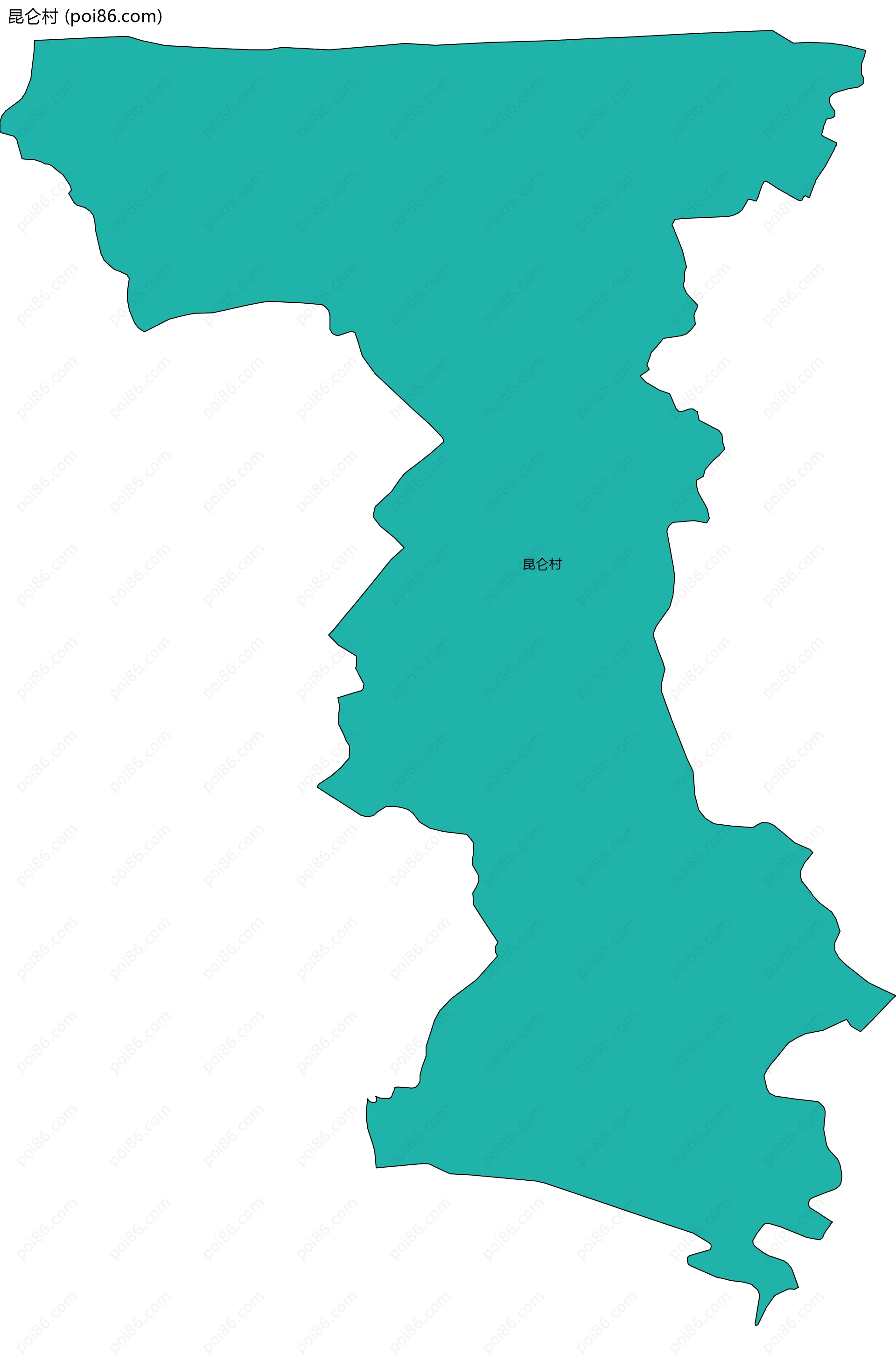 昆仑村边界地图