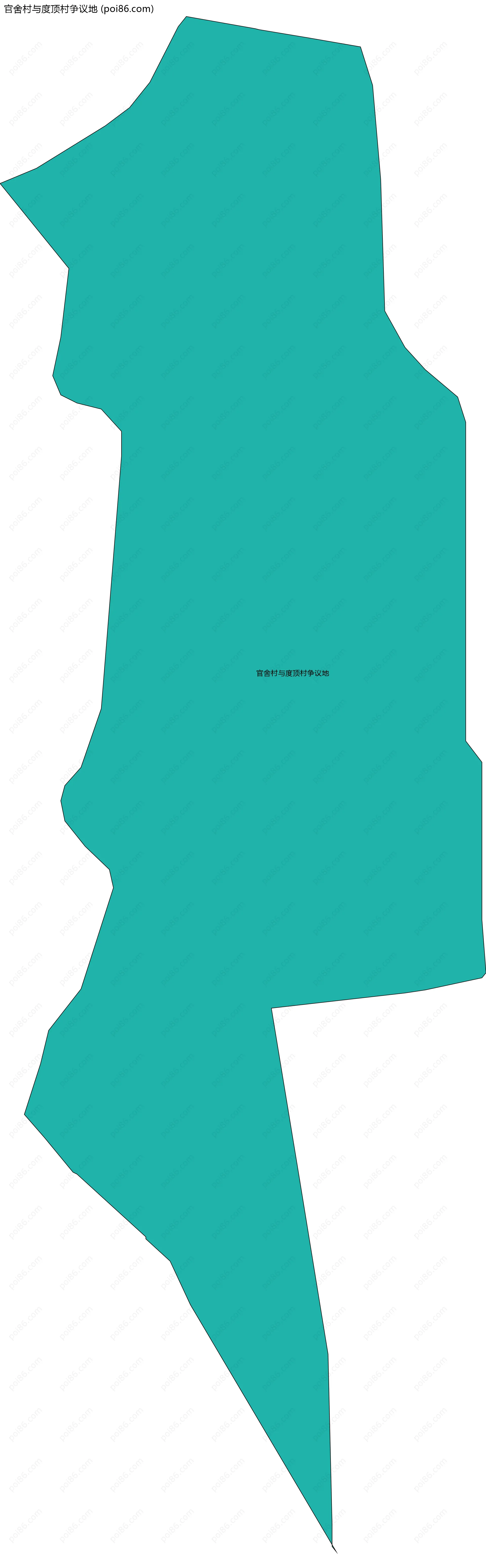 官舍村与度顶村争议地边界地图