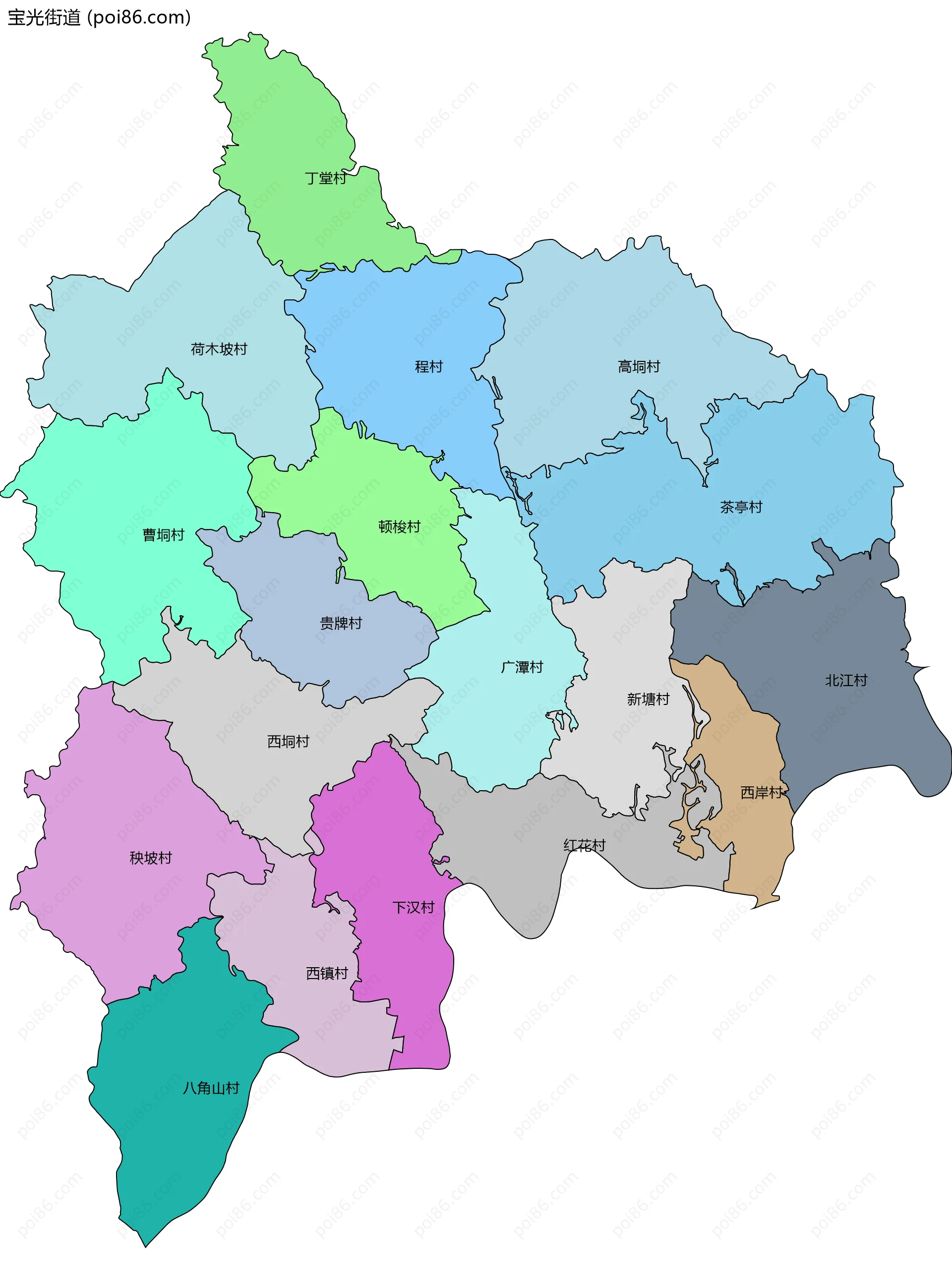 宝光街道边界地图(五级行政区划)