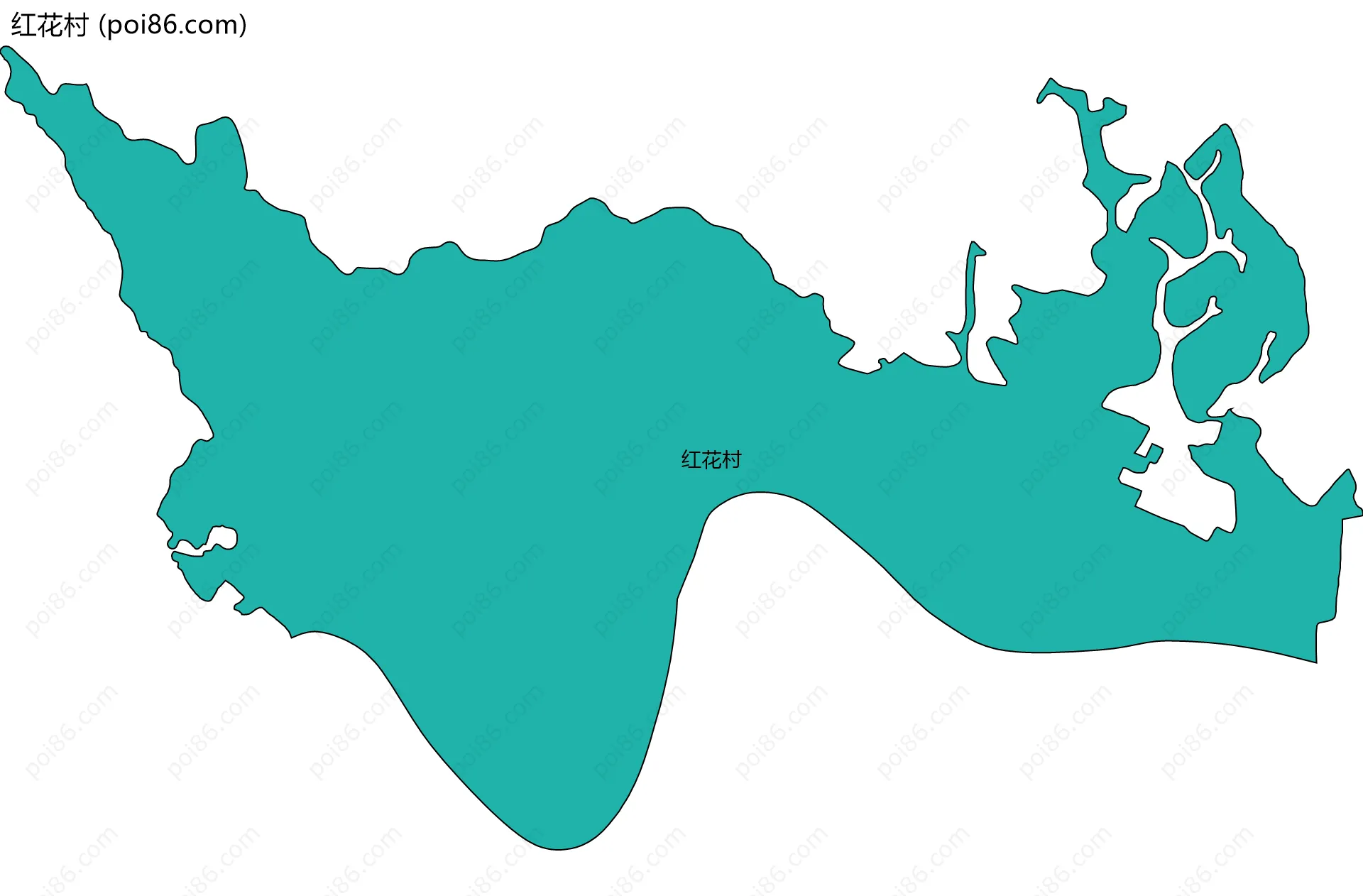 红花村边界地图