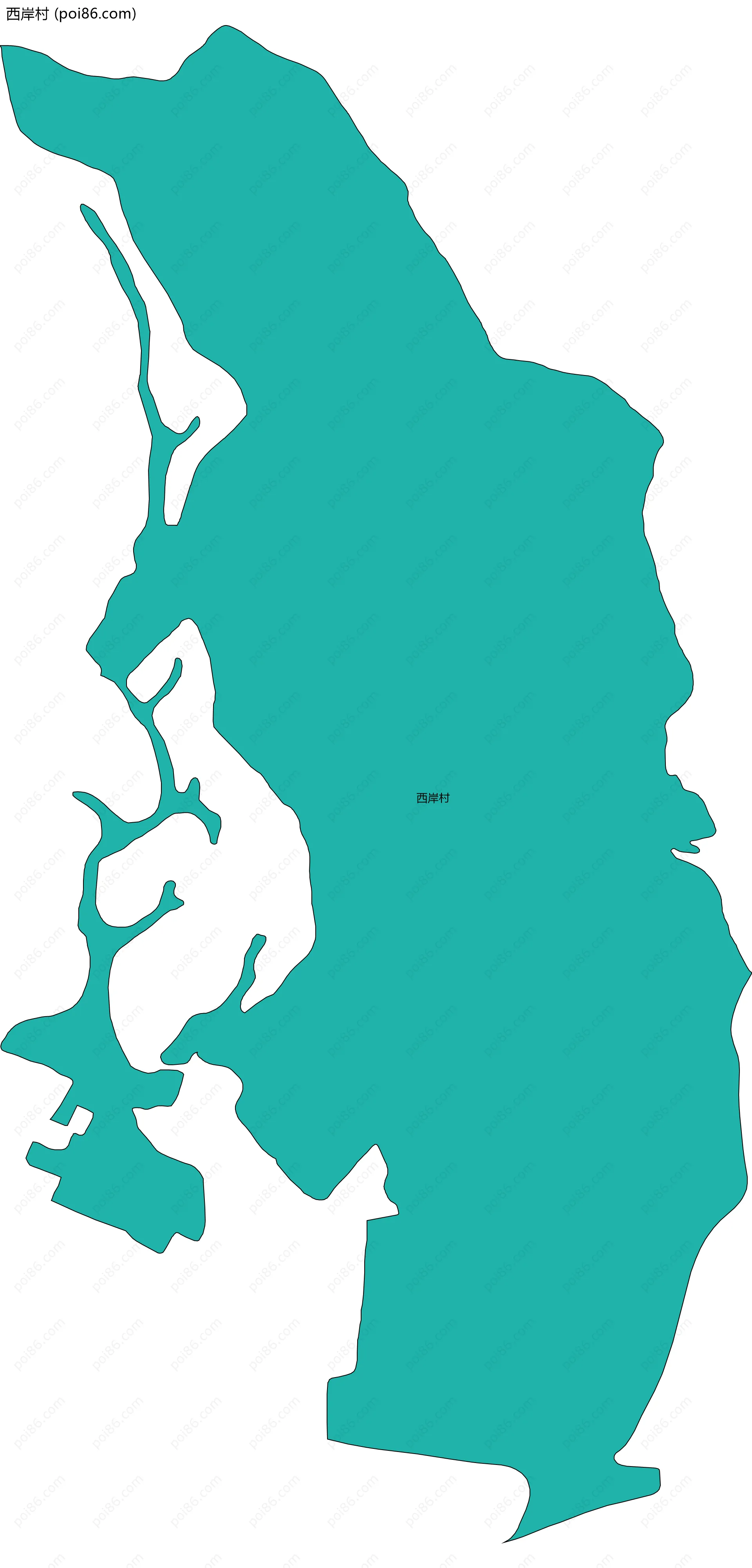 西岸村边界地图