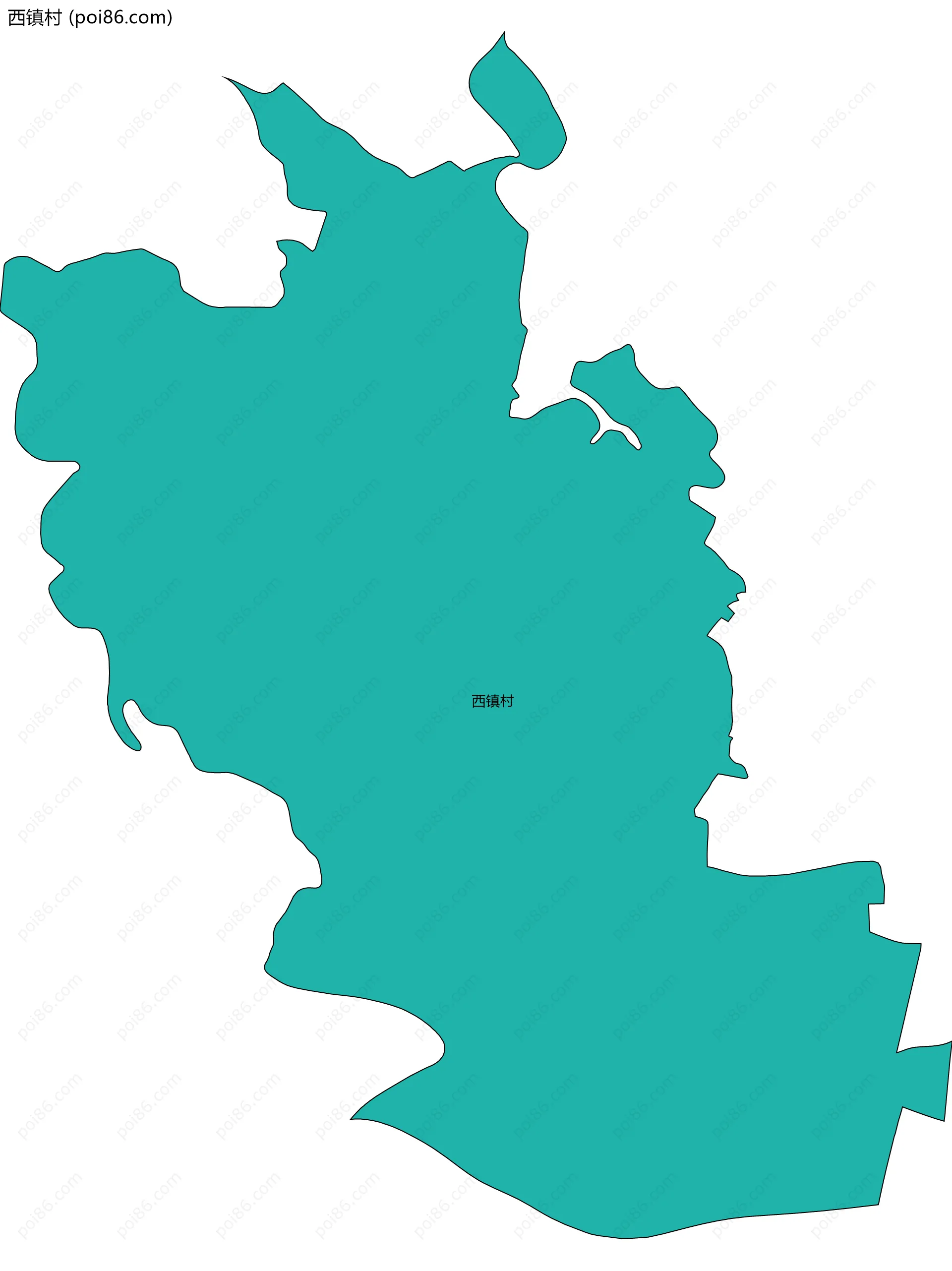 西镇村边界地图