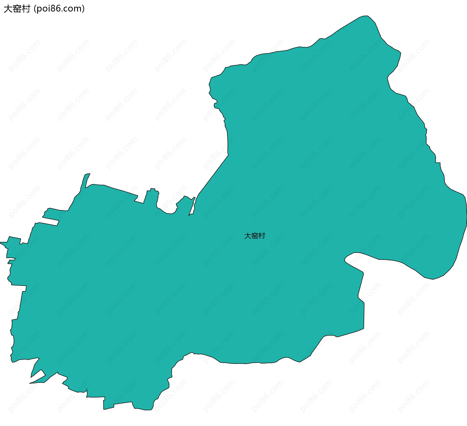 大窑村边界地图