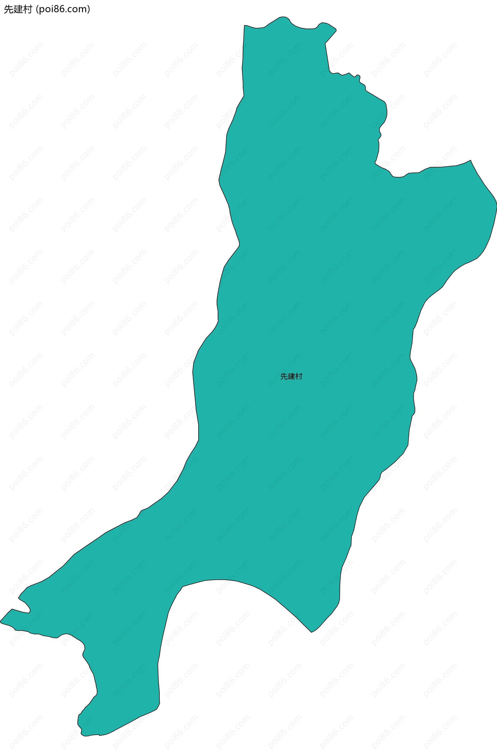 先建村边界地图