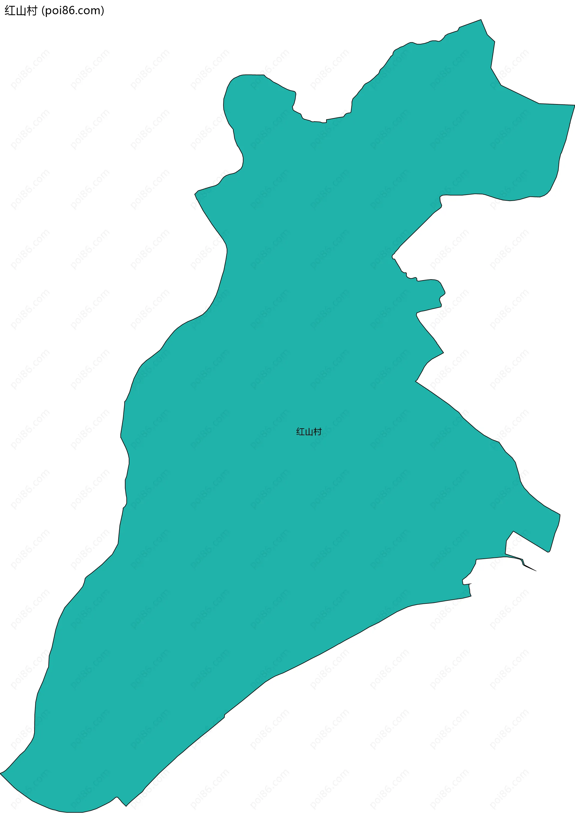 红山村边界地图