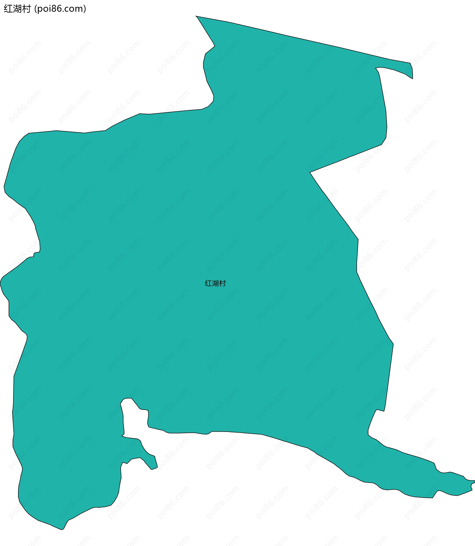 红湖村边界地图