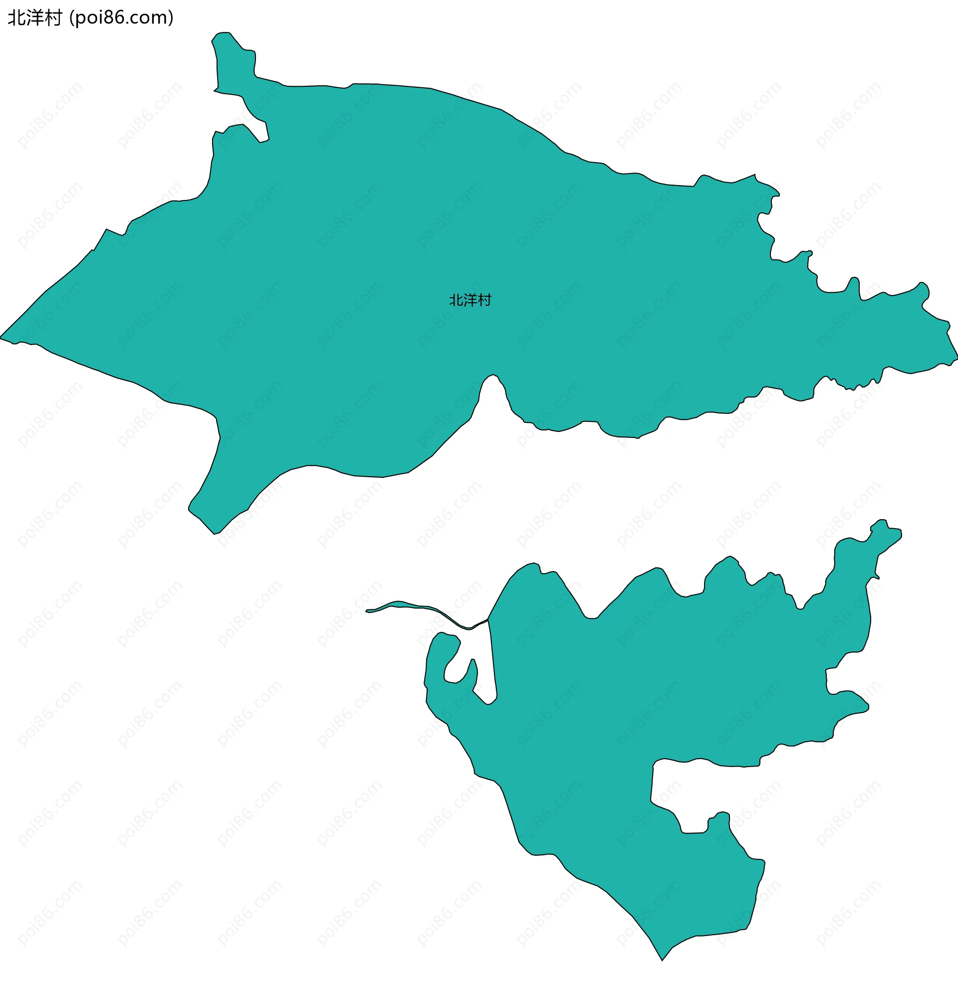 北洋村边界地图