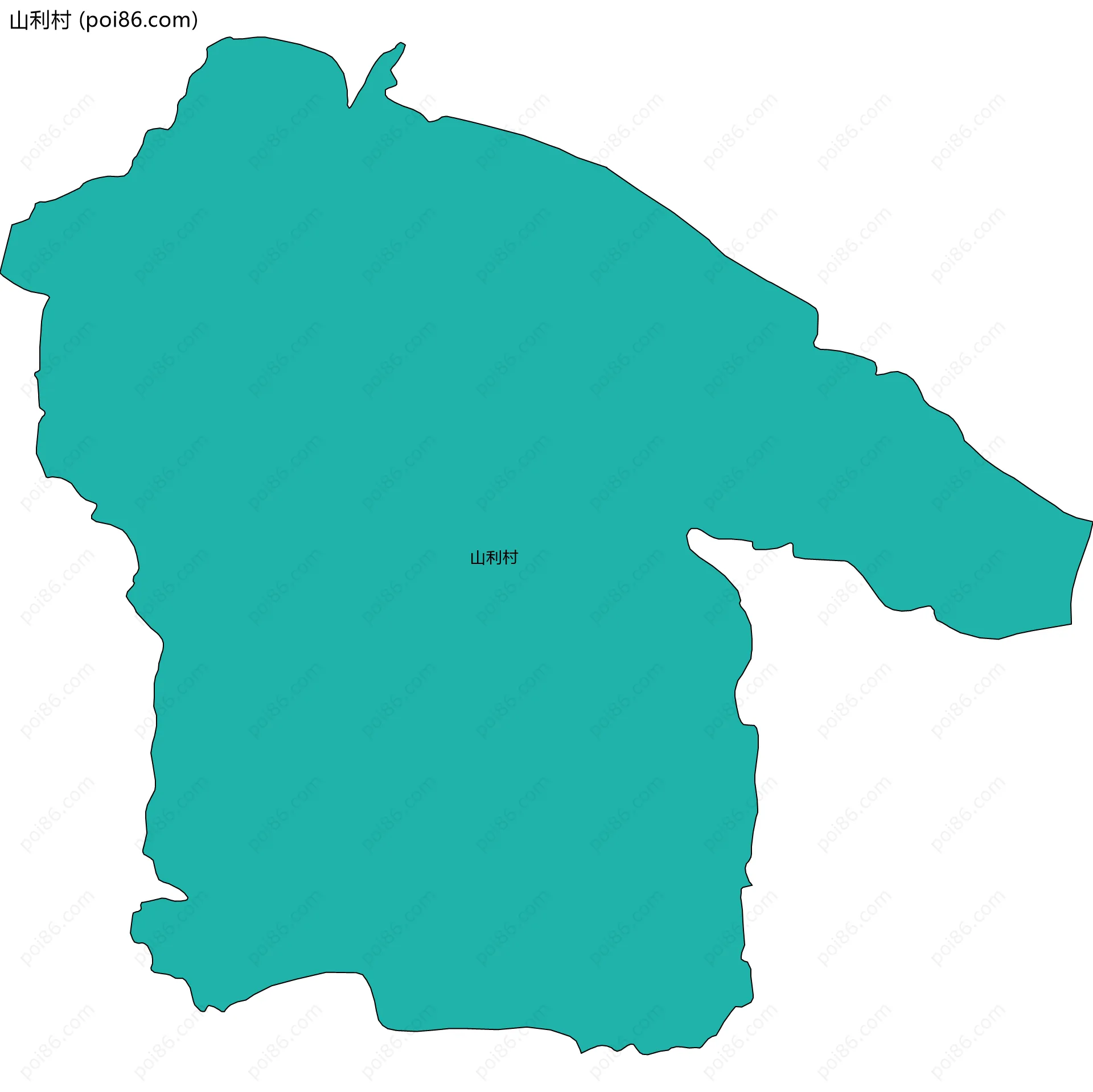 山利村边界地图