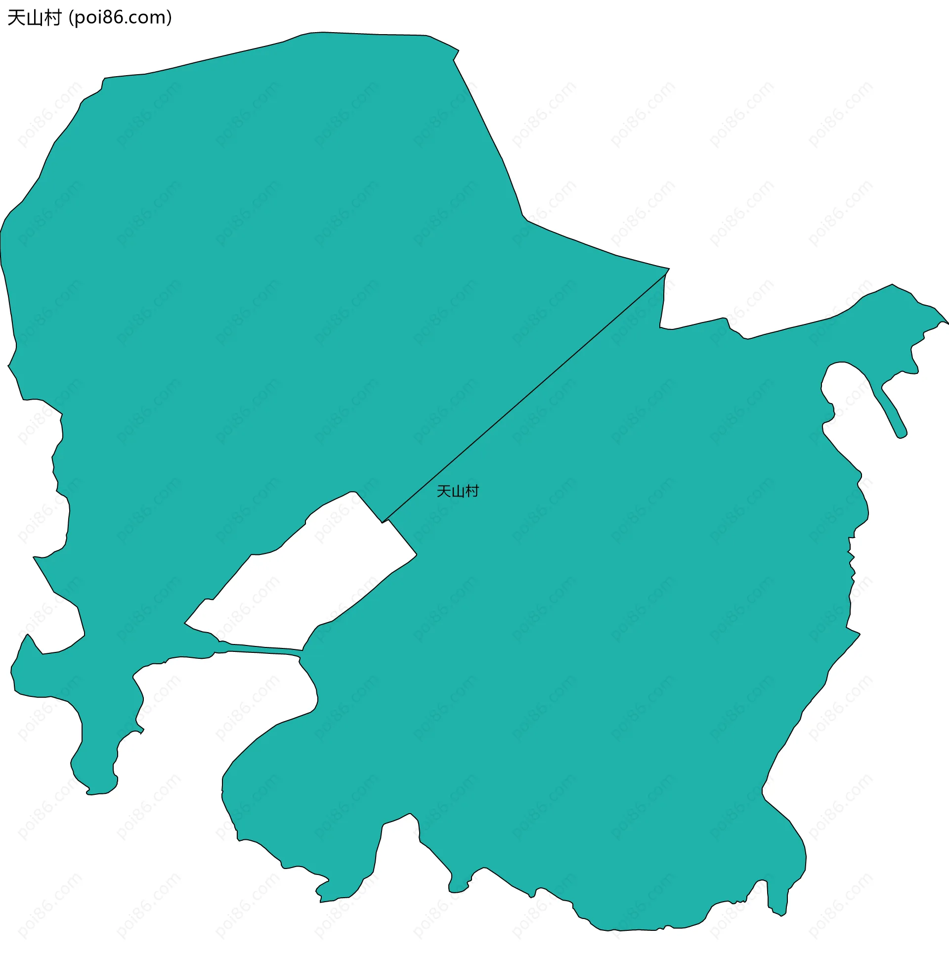 天山村边界地图