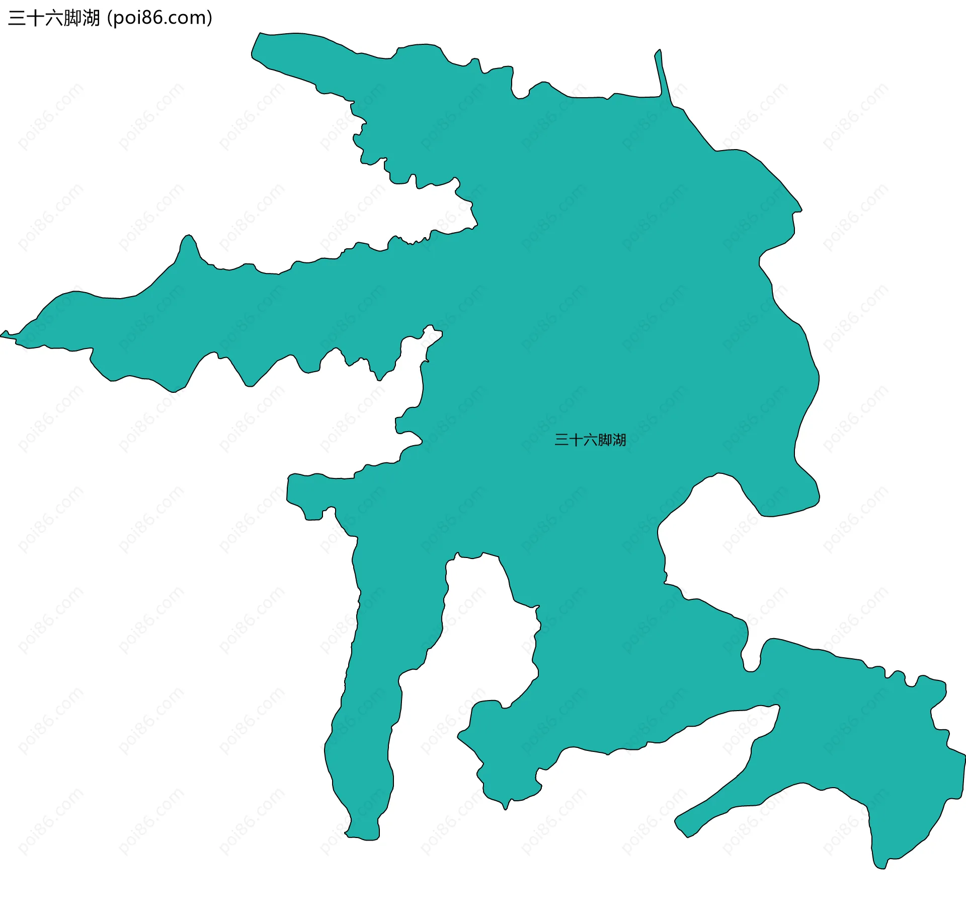 三十六脚湖边界地图