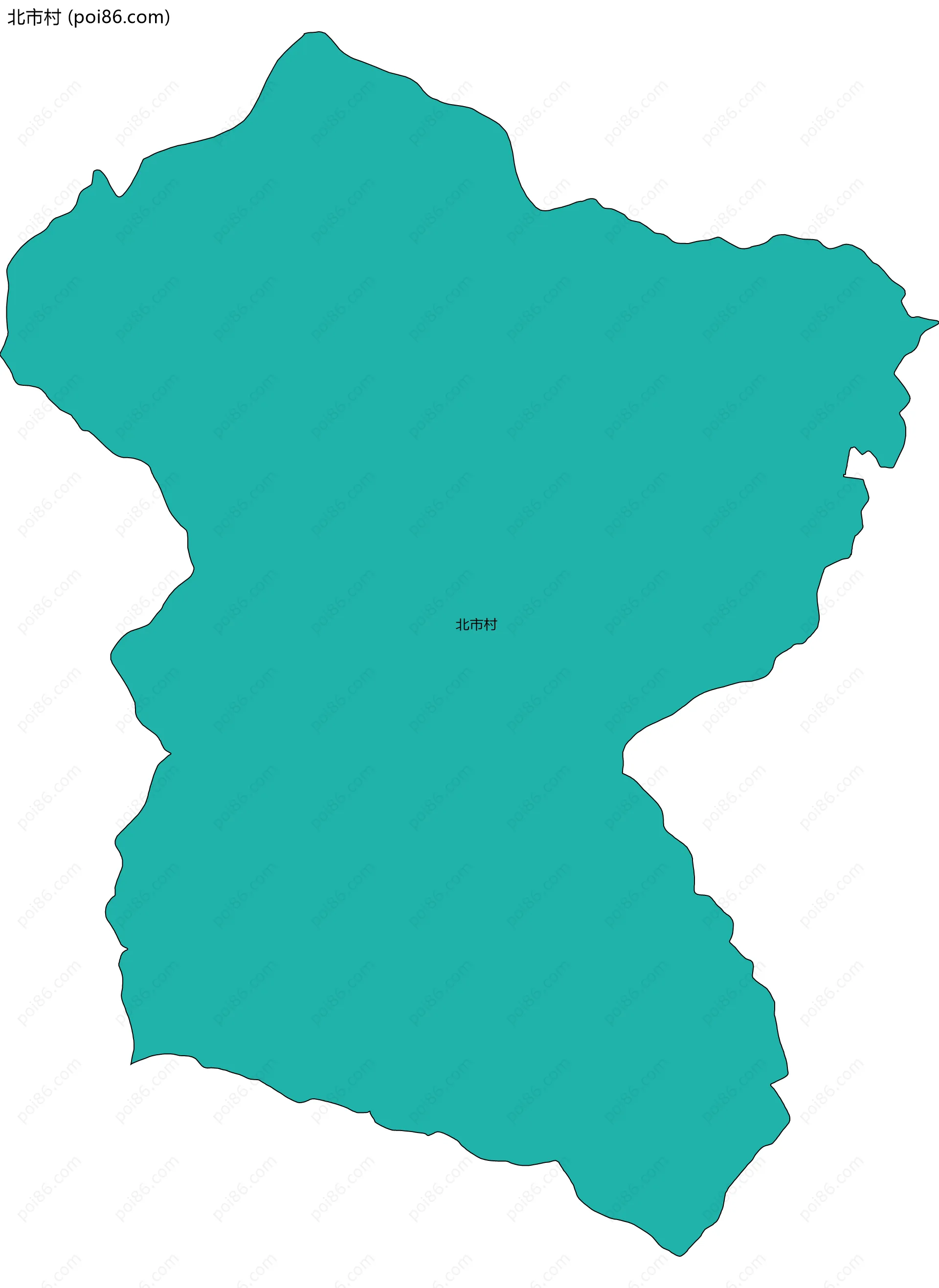 北市村边界地图