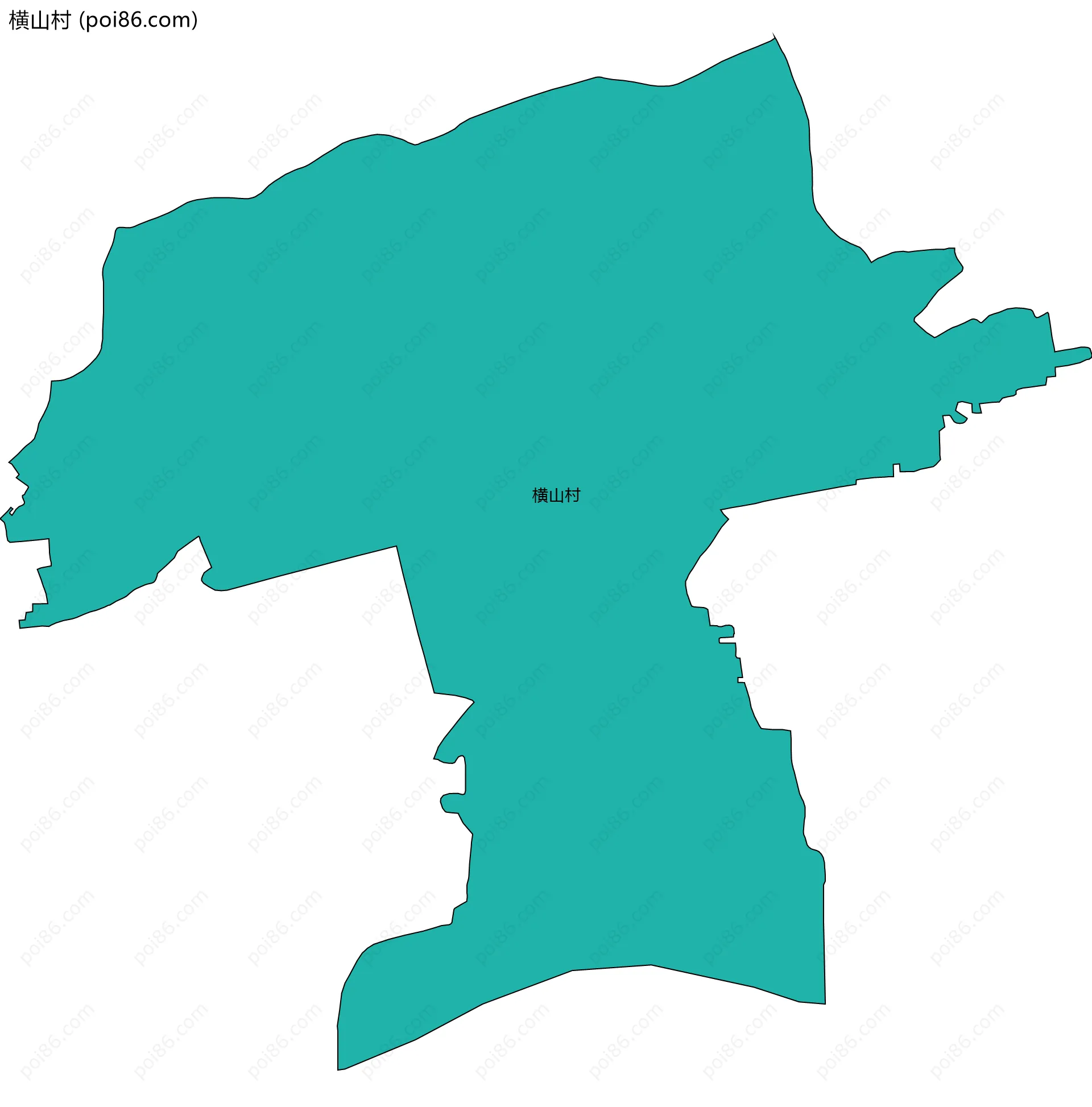 横山村边界地图