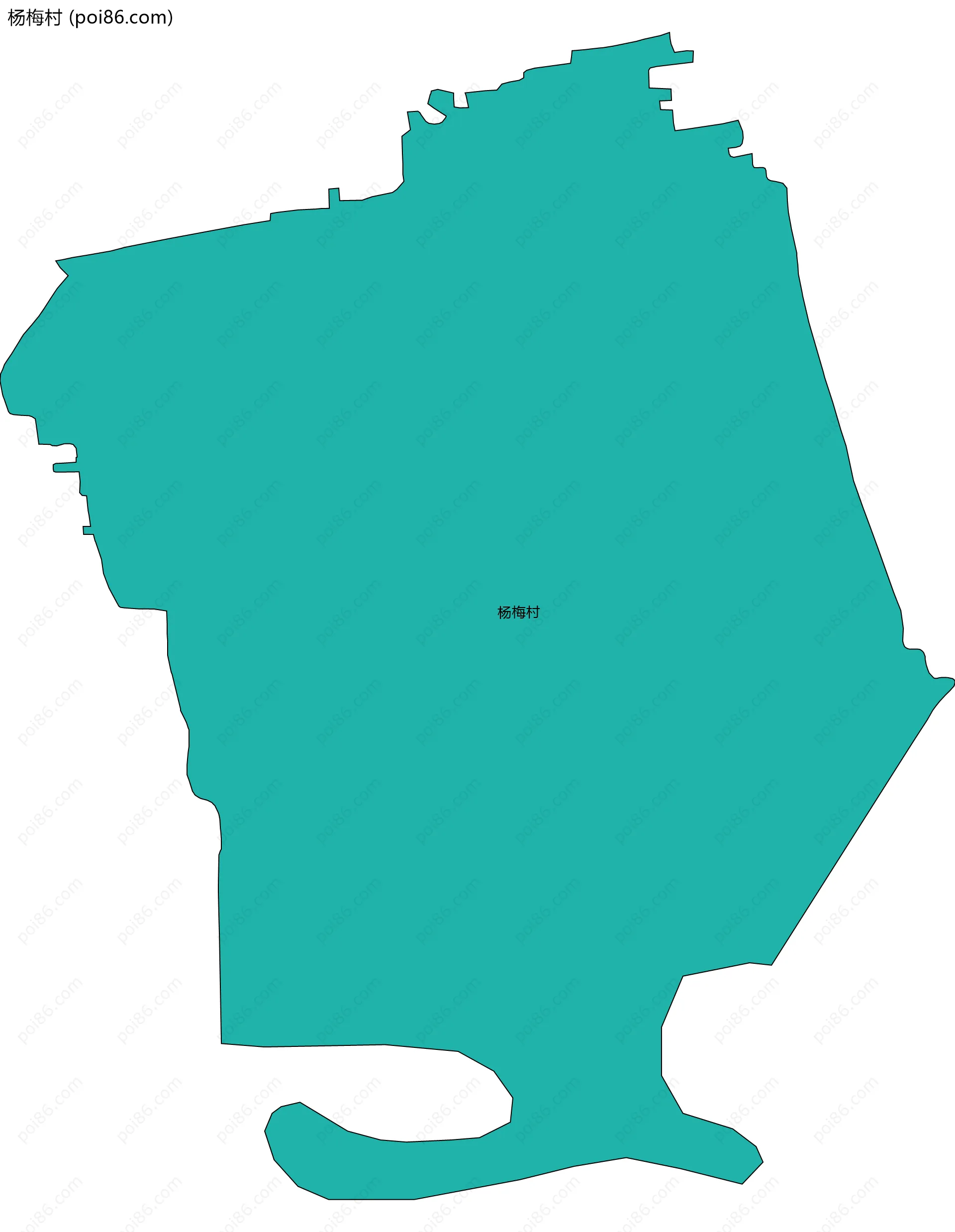 杨梅村边界地图