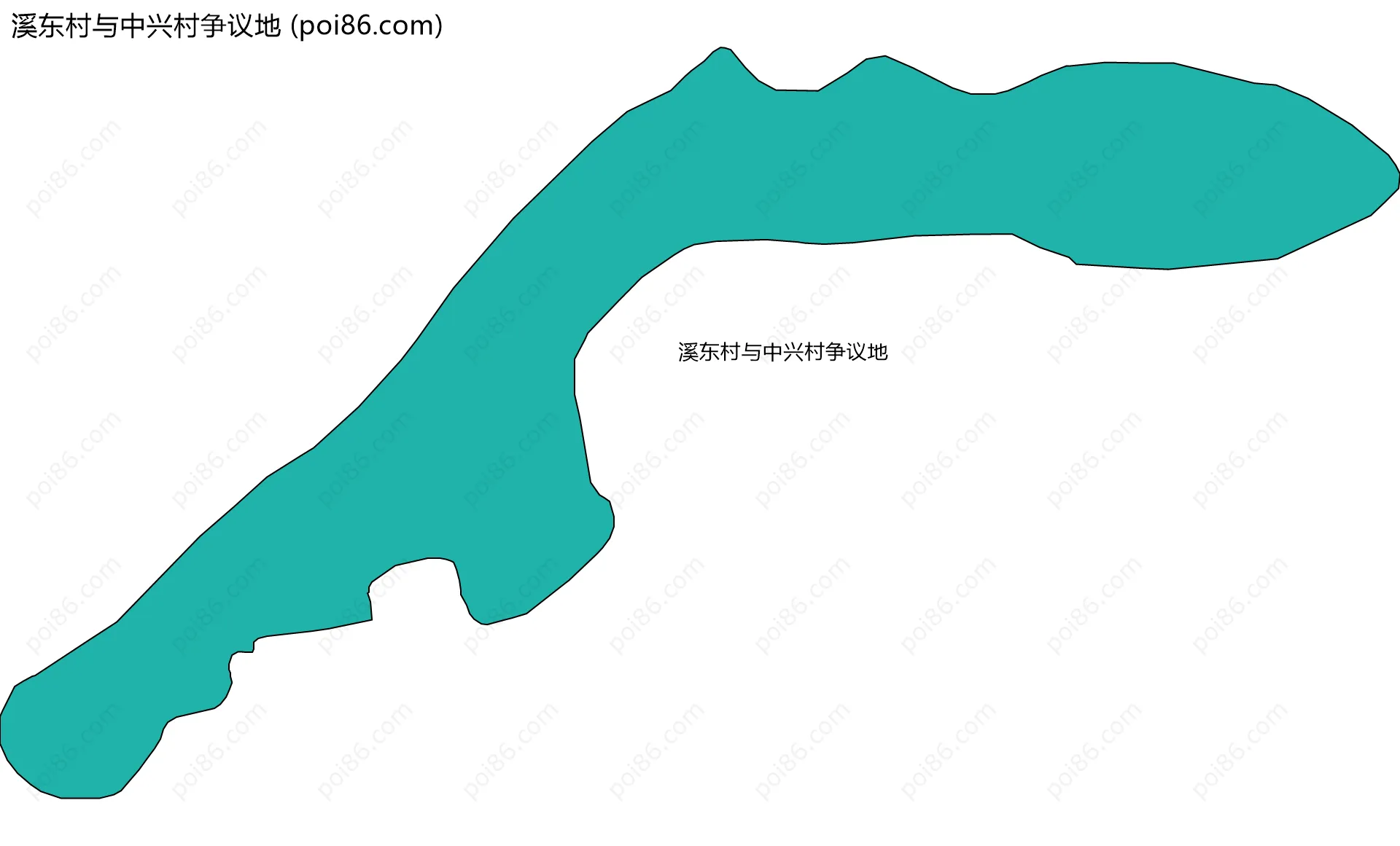 溪东村与中兴村争议地边界地图