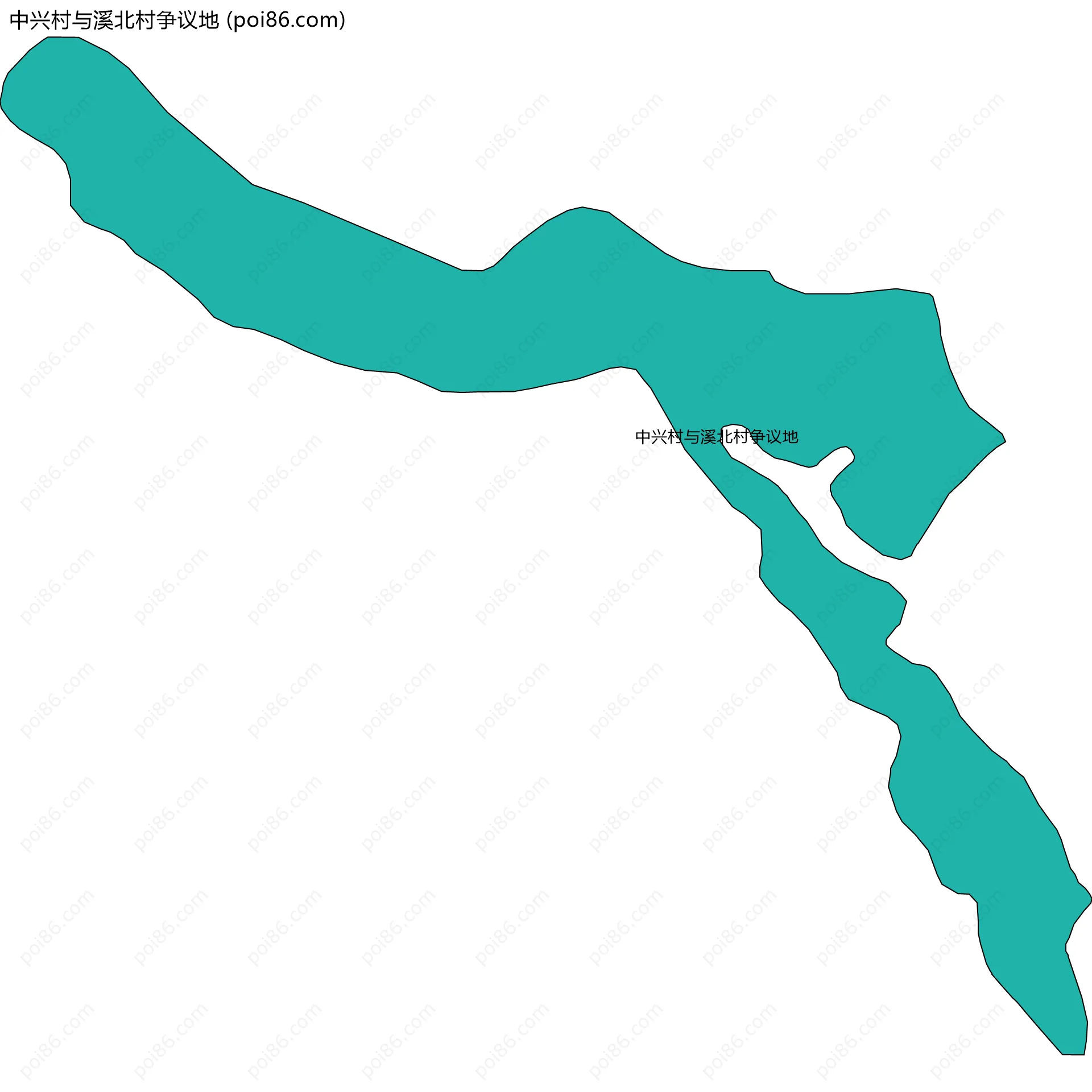 中兴村与溪北村争议地边界地图