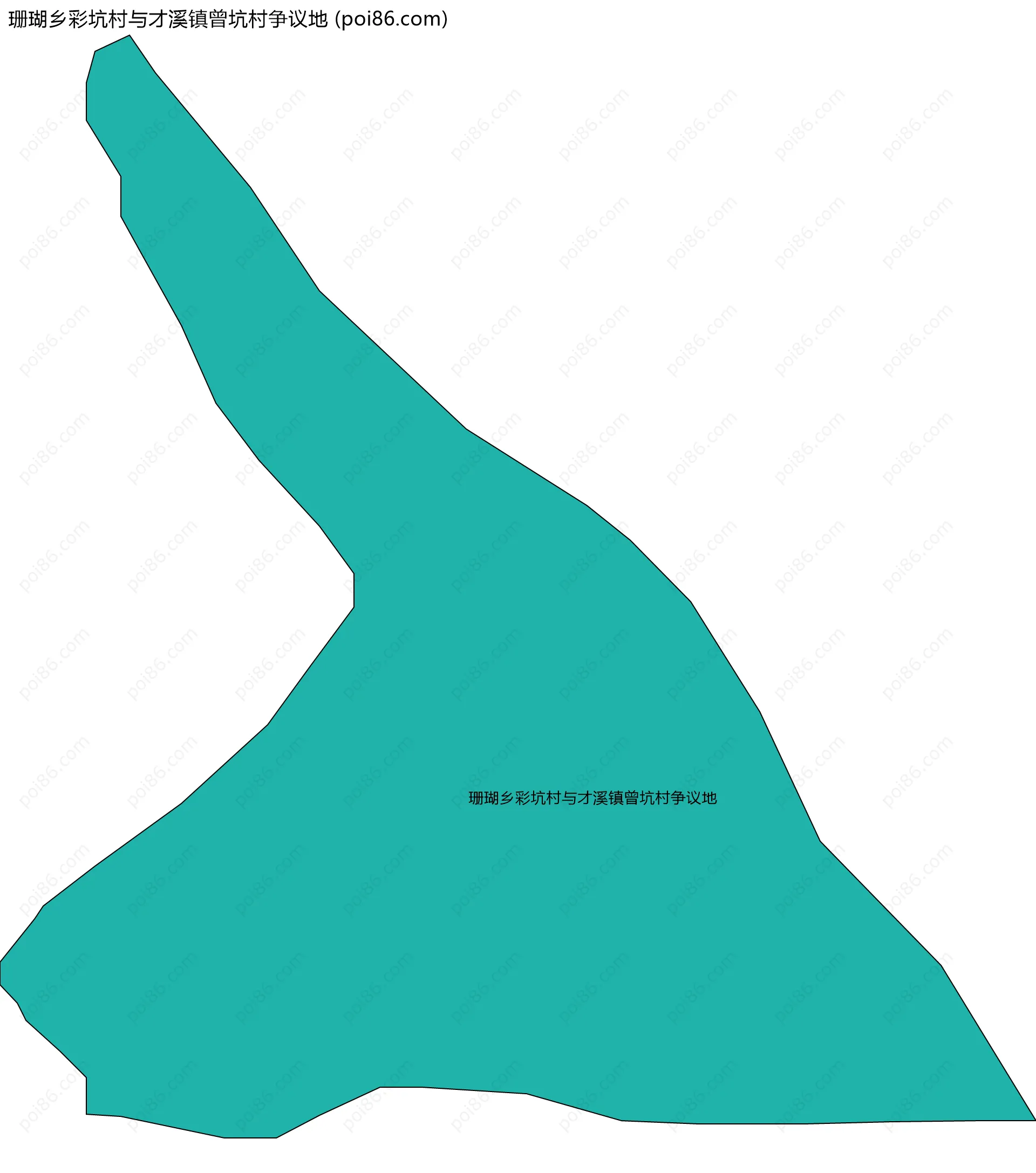 珊瑚乡彩坑村与才溪镇曾坑村争议地边界地图