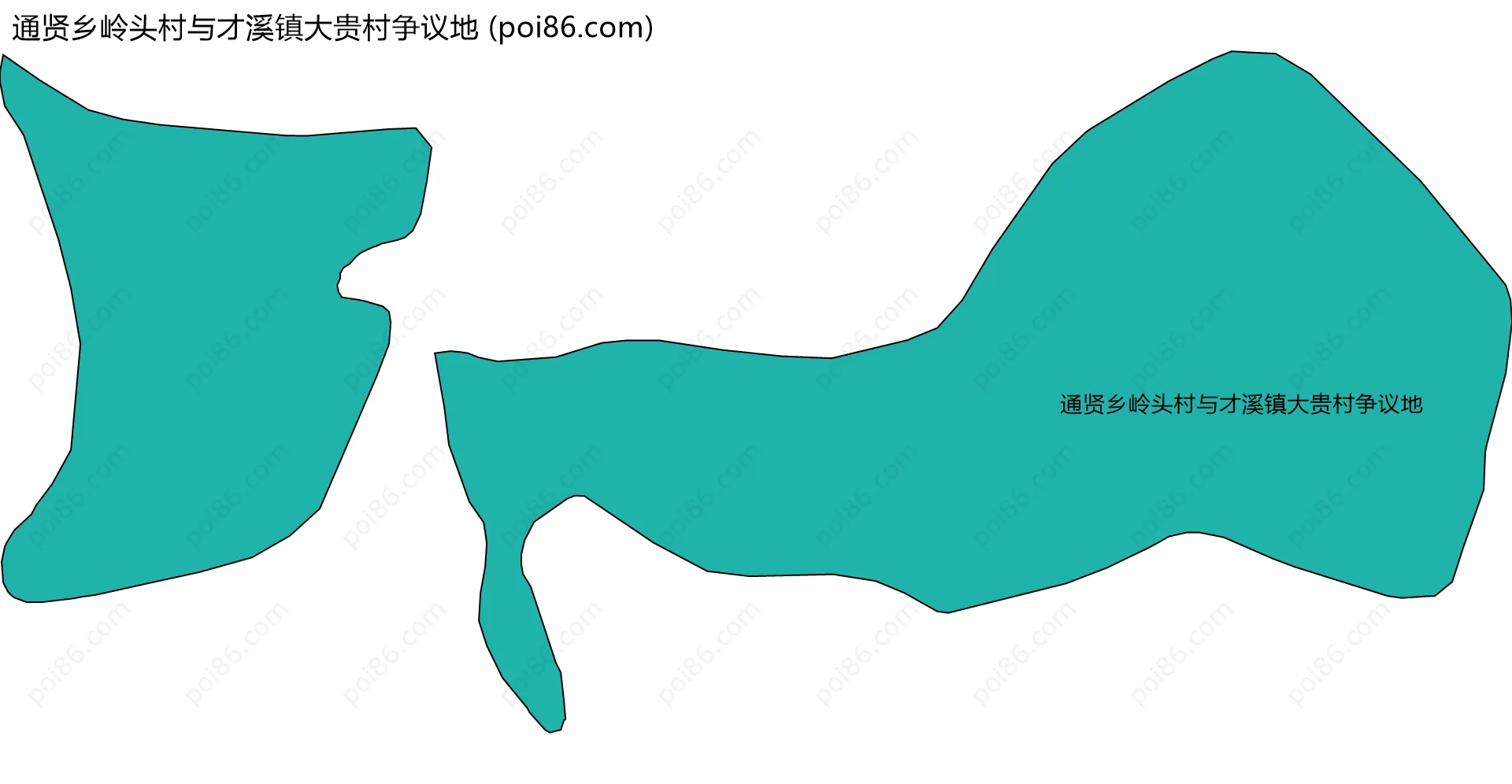 通贤乡岭头村与才溪镇大贵村争议地边界地图