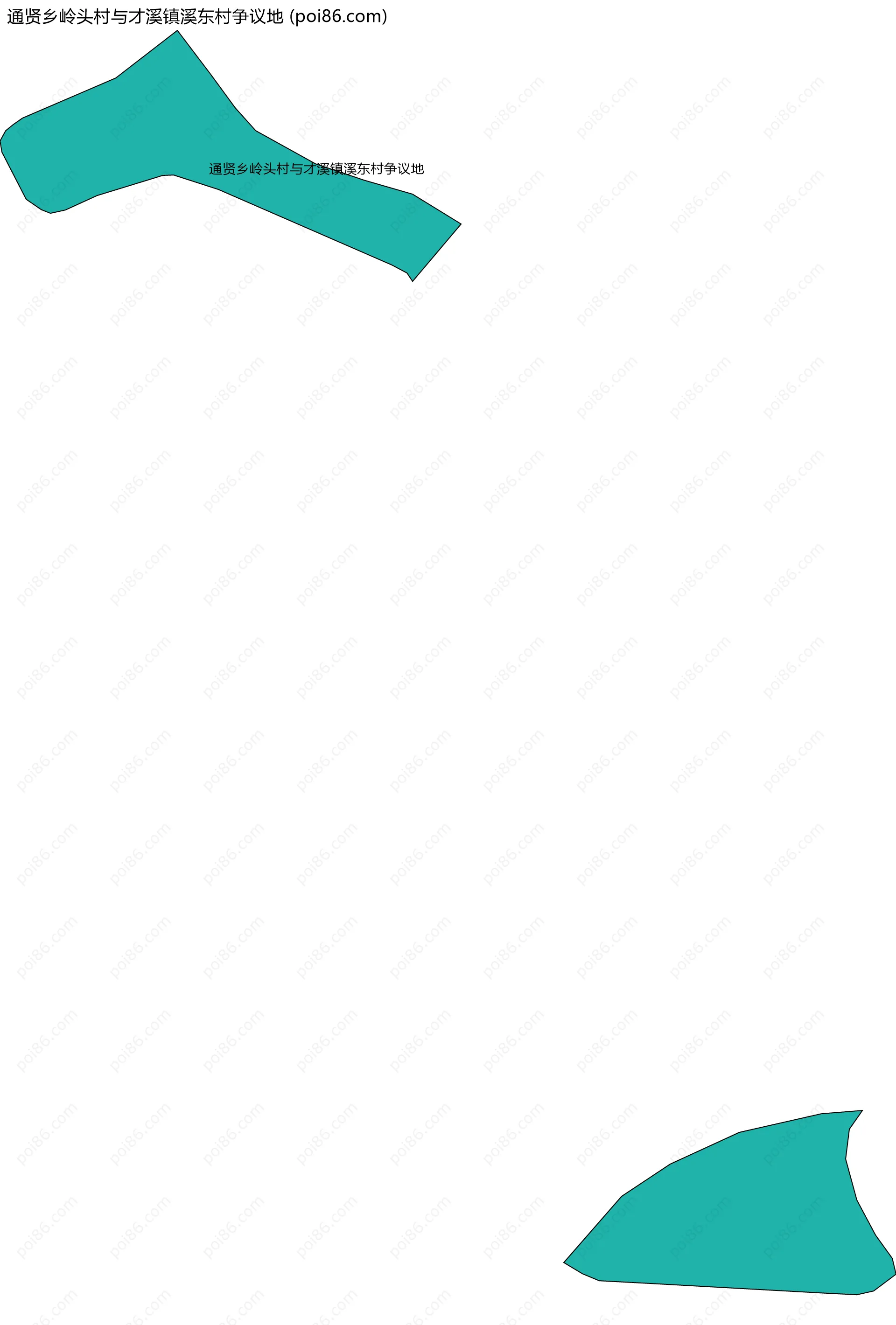 通贤乡岭头村与才溪镇溪东村争议地边界地图