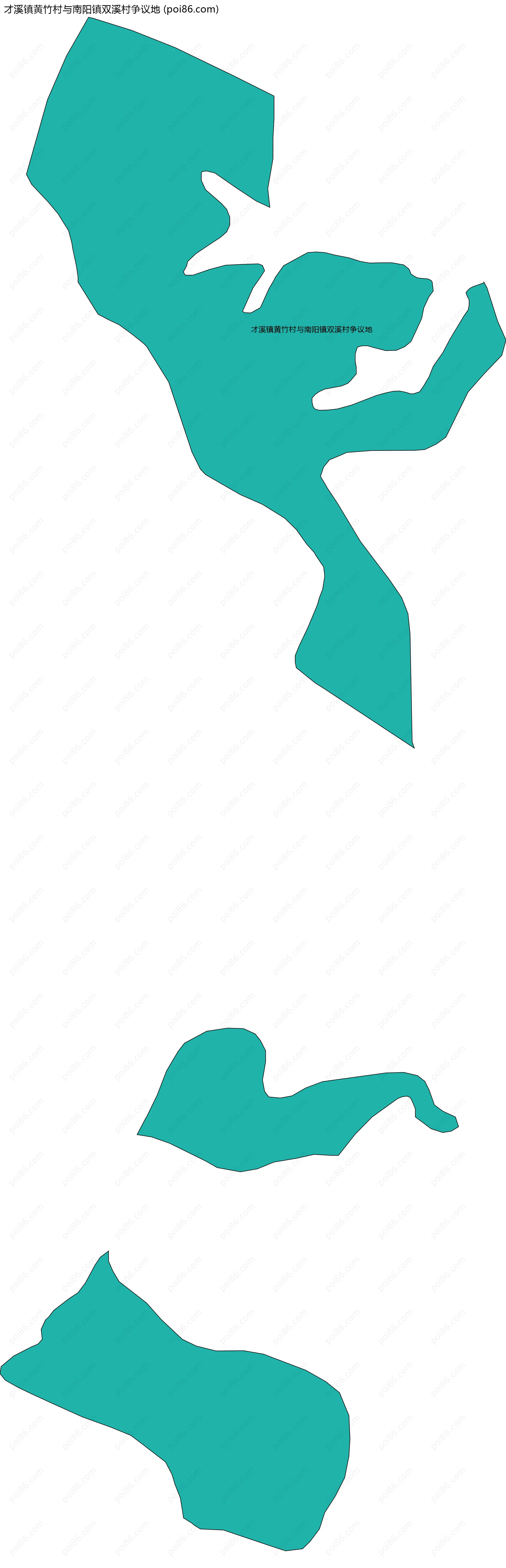 才溪镇黄竹村与南阳镇双溪村争议地边界地图