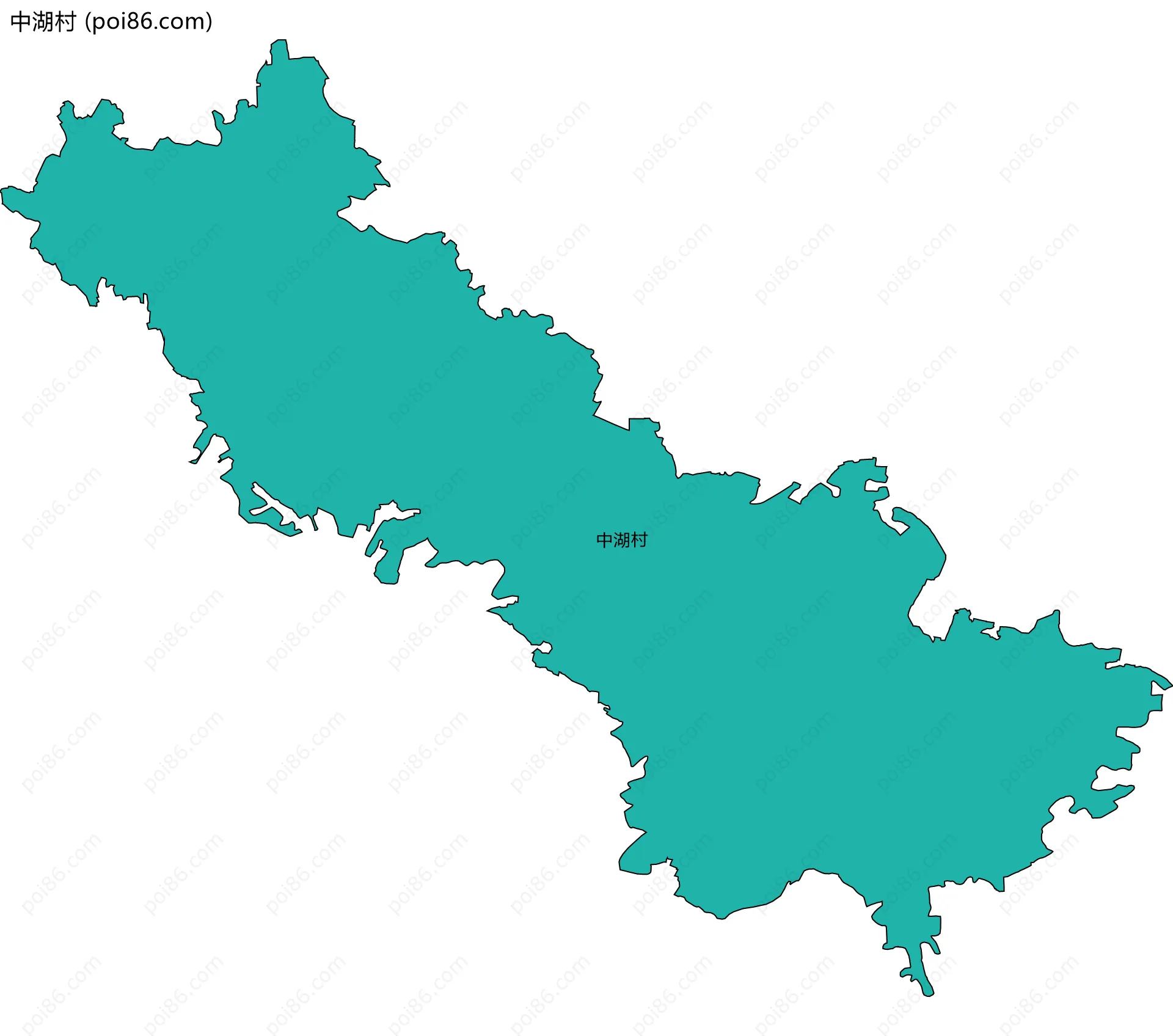 中湖村边界地图
