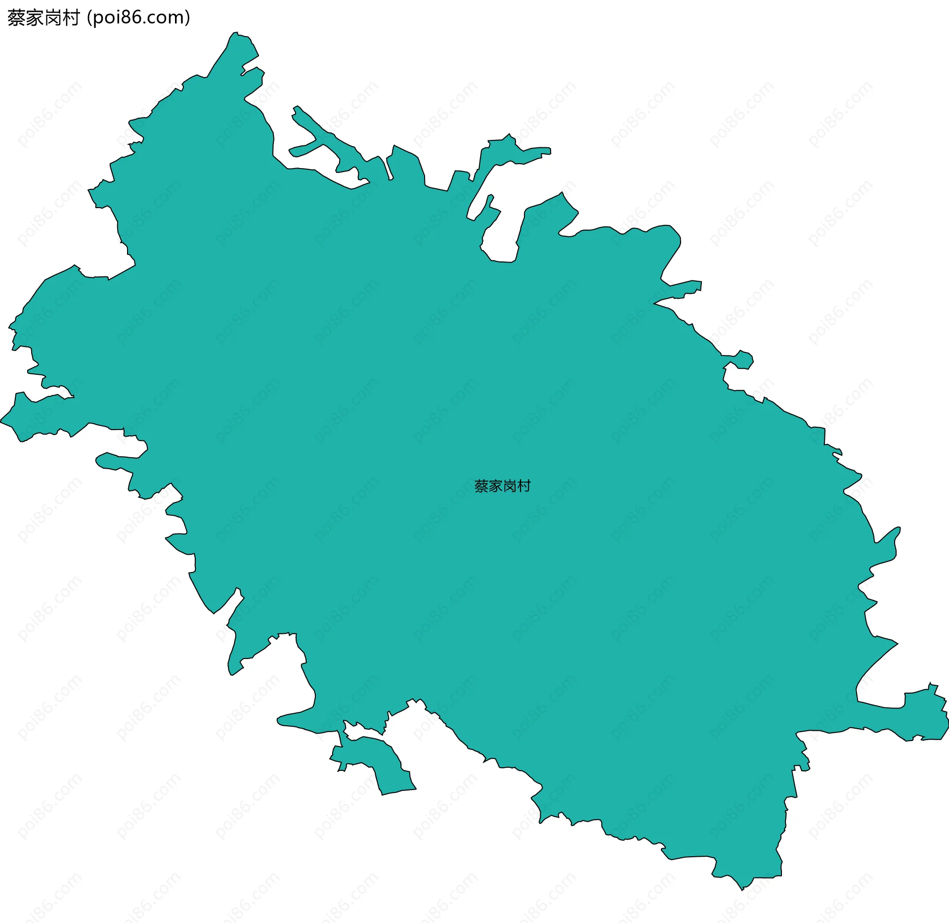 蔡家岗村边界地图