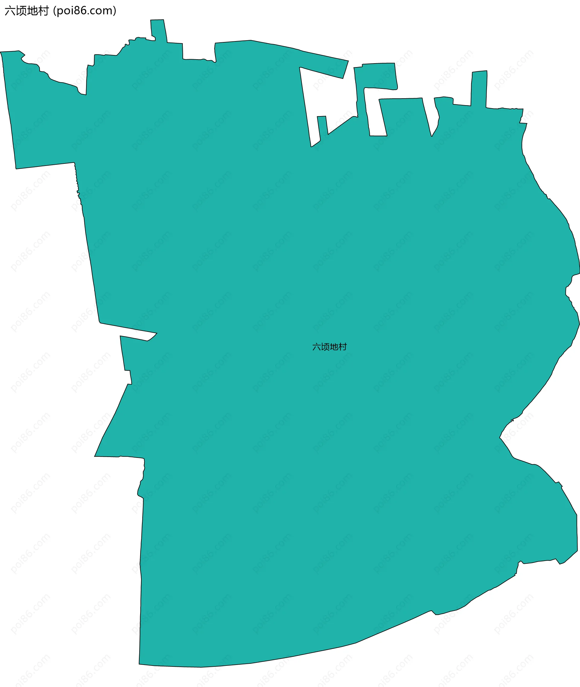 六顷地村边界地图