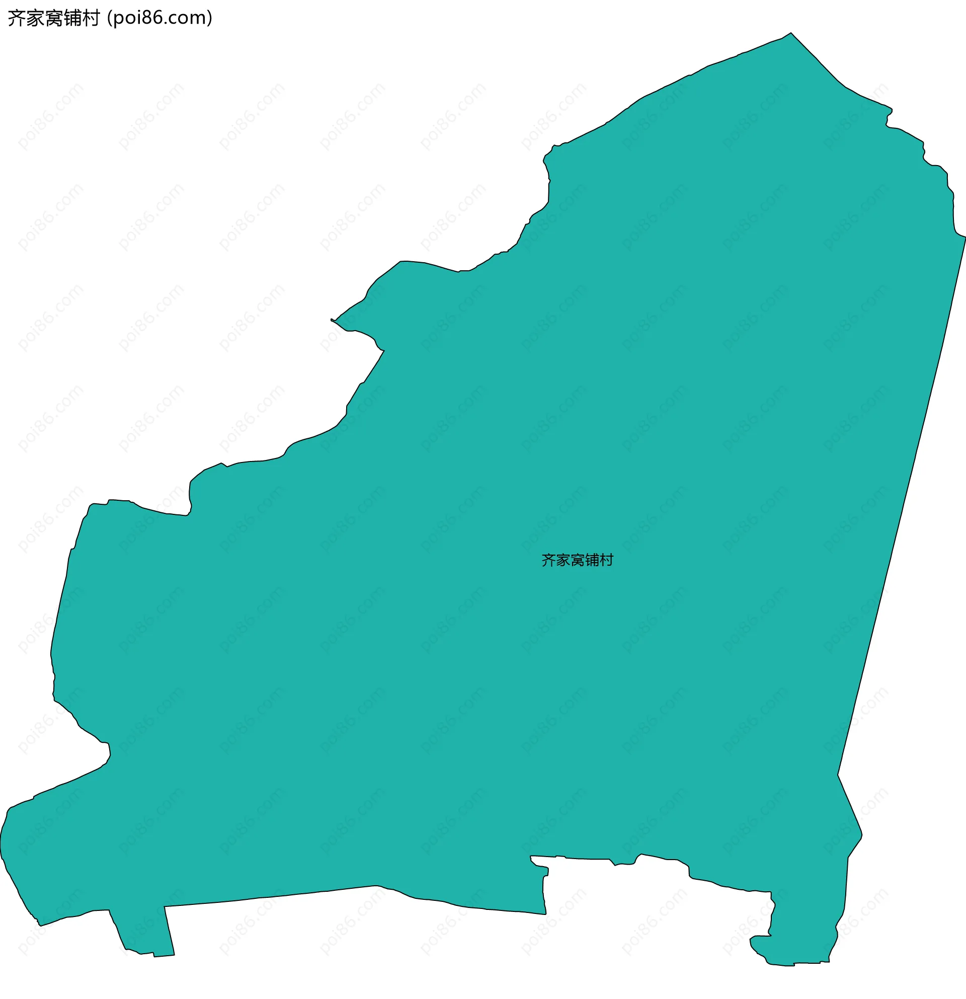 齐家窝铺村边界地图