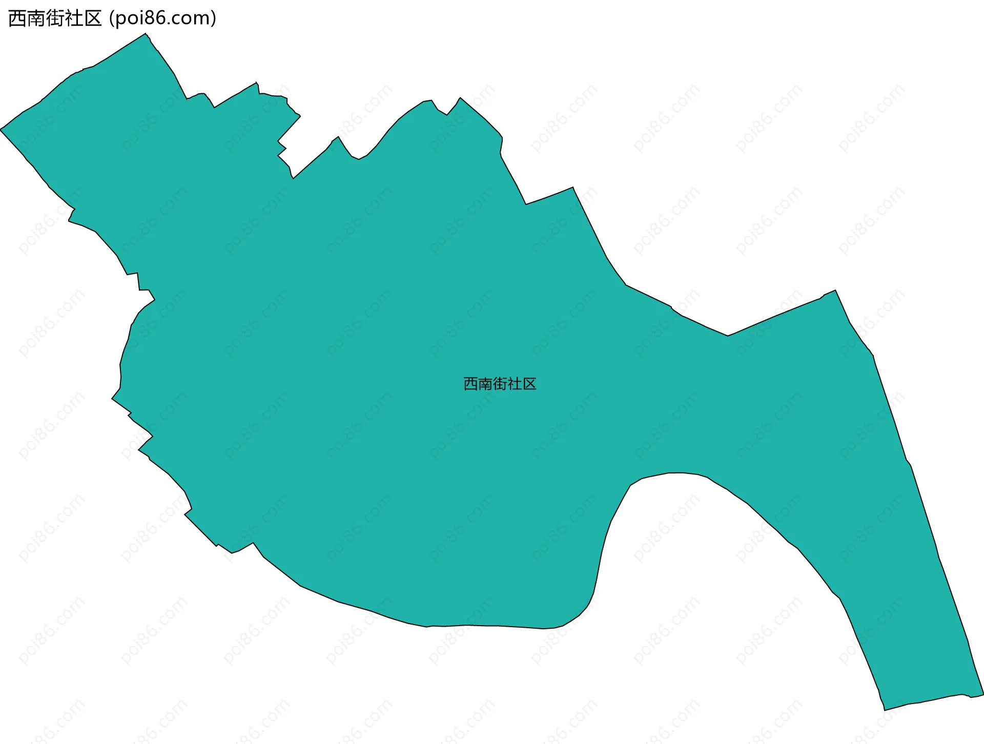 西南街社区边界地图