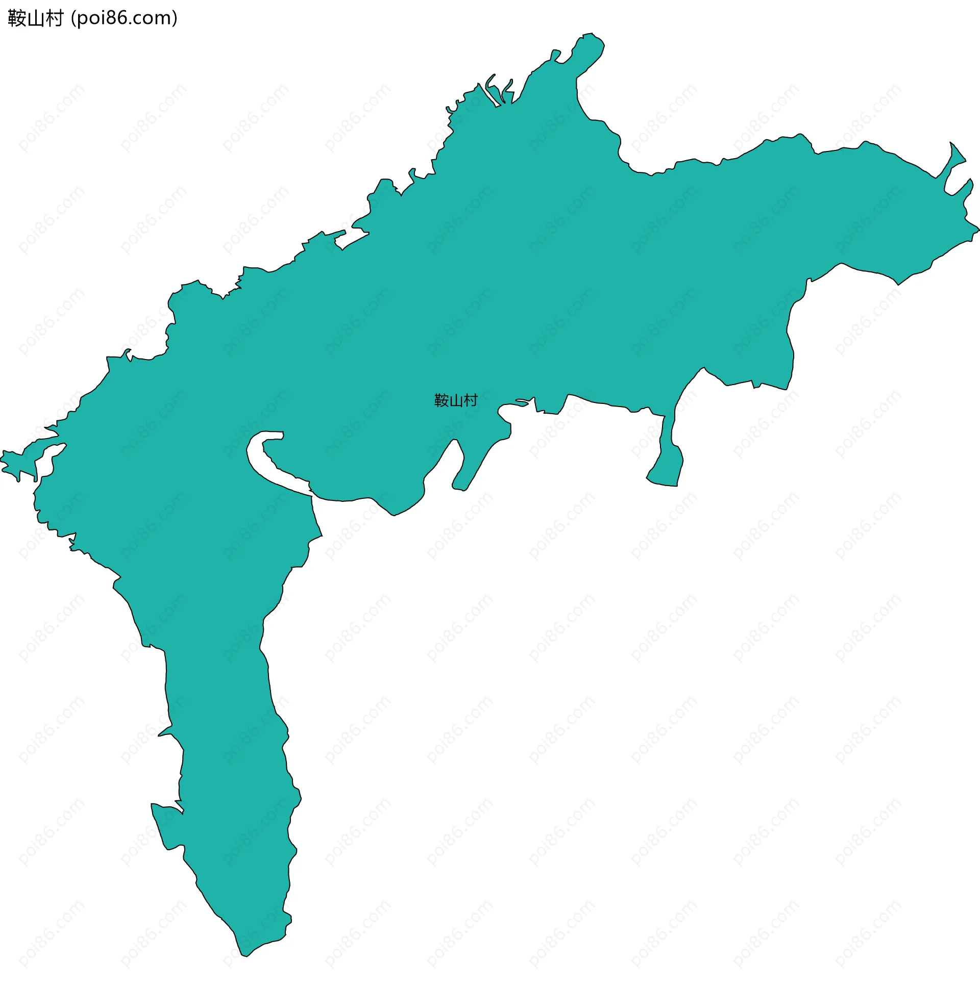 鞍山村边界地图