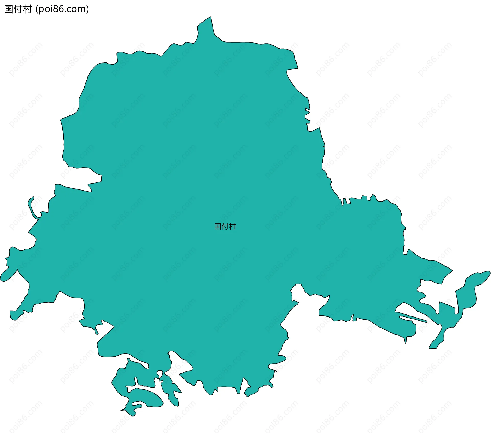 国付村边界地图