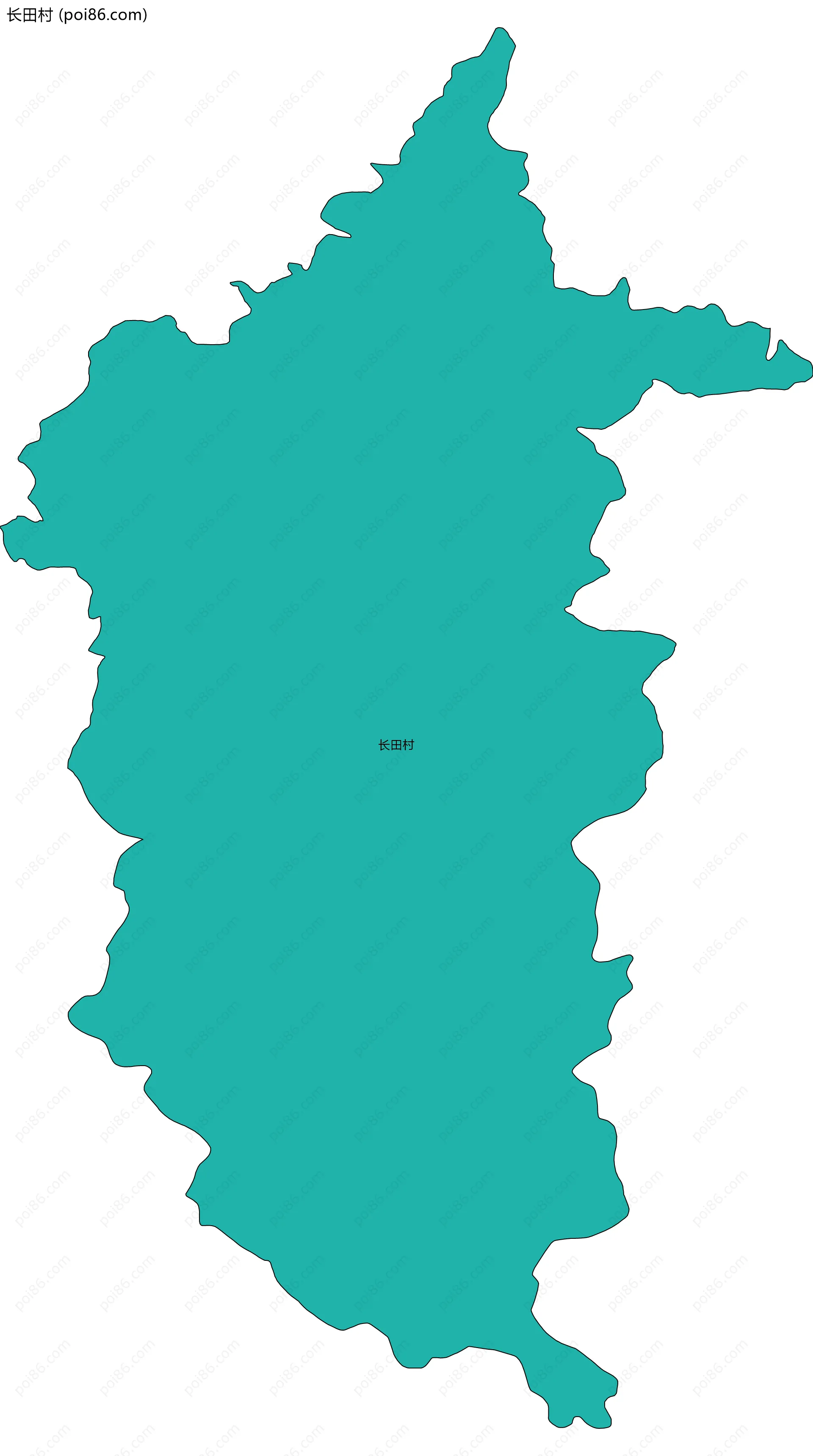 长田村边界地图