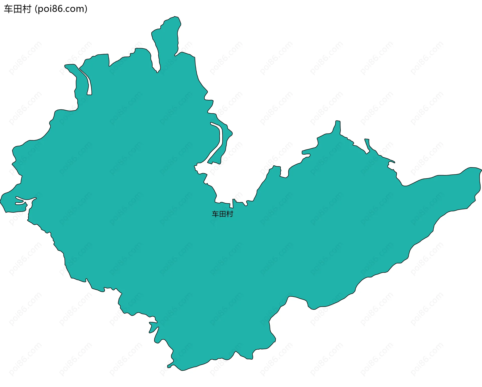 车田村边界地图