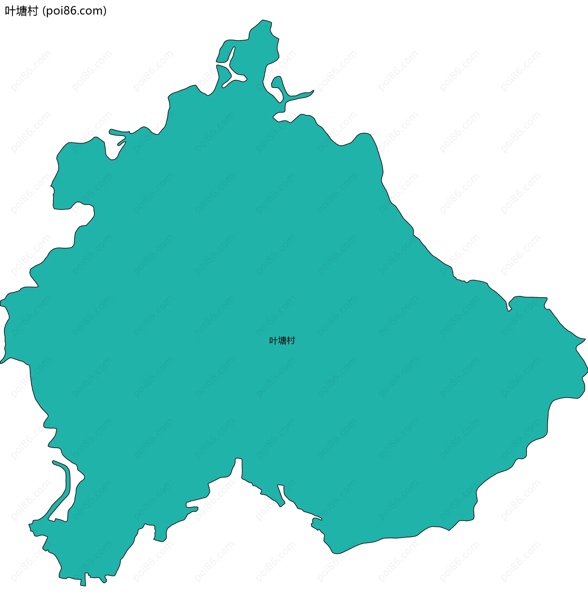 叶塘村边界地图