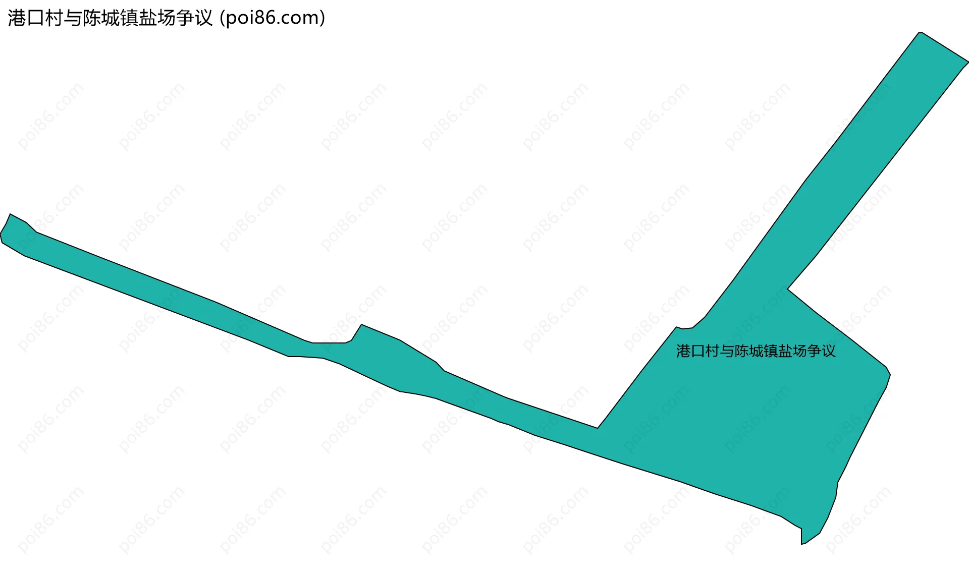 港口村与陈城镇盐场争议边界地图
