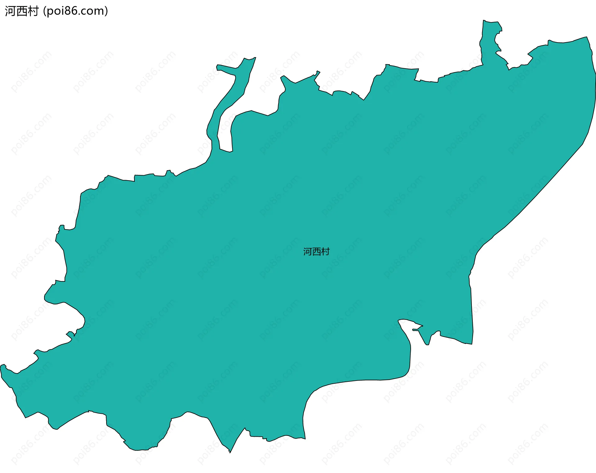 河西村边界地图