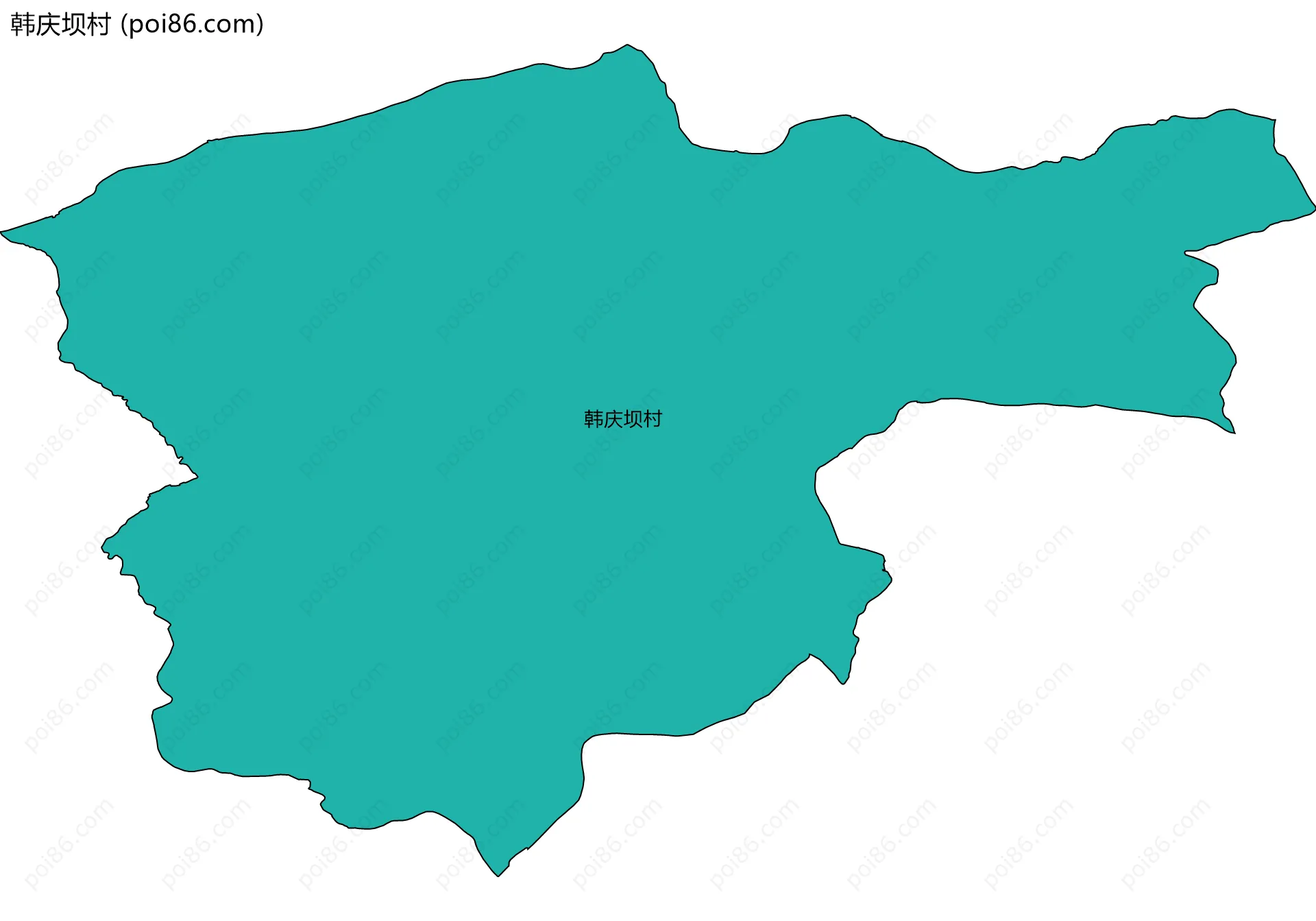 韩庆坝村边界地图