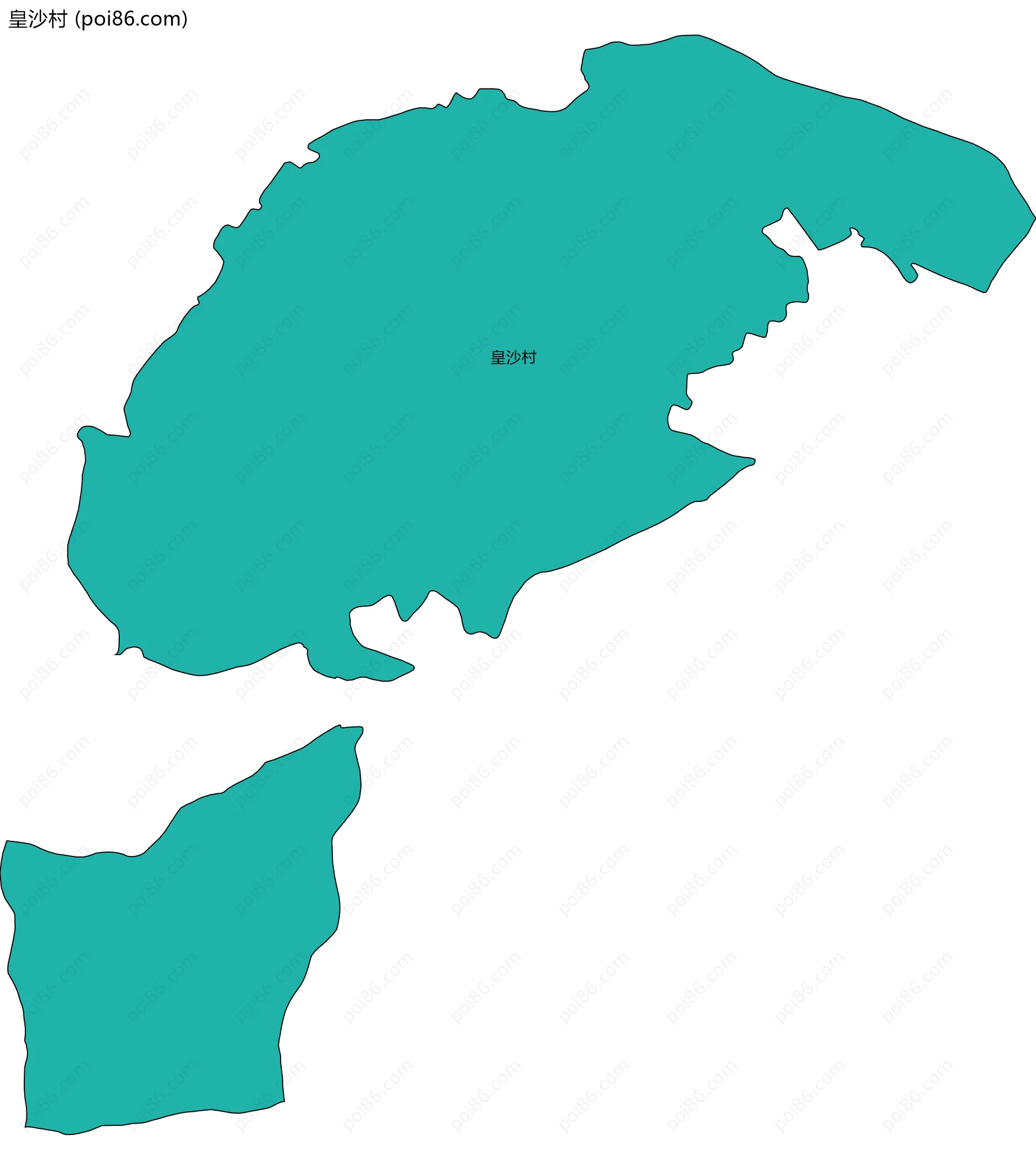 皇沙村边界地图