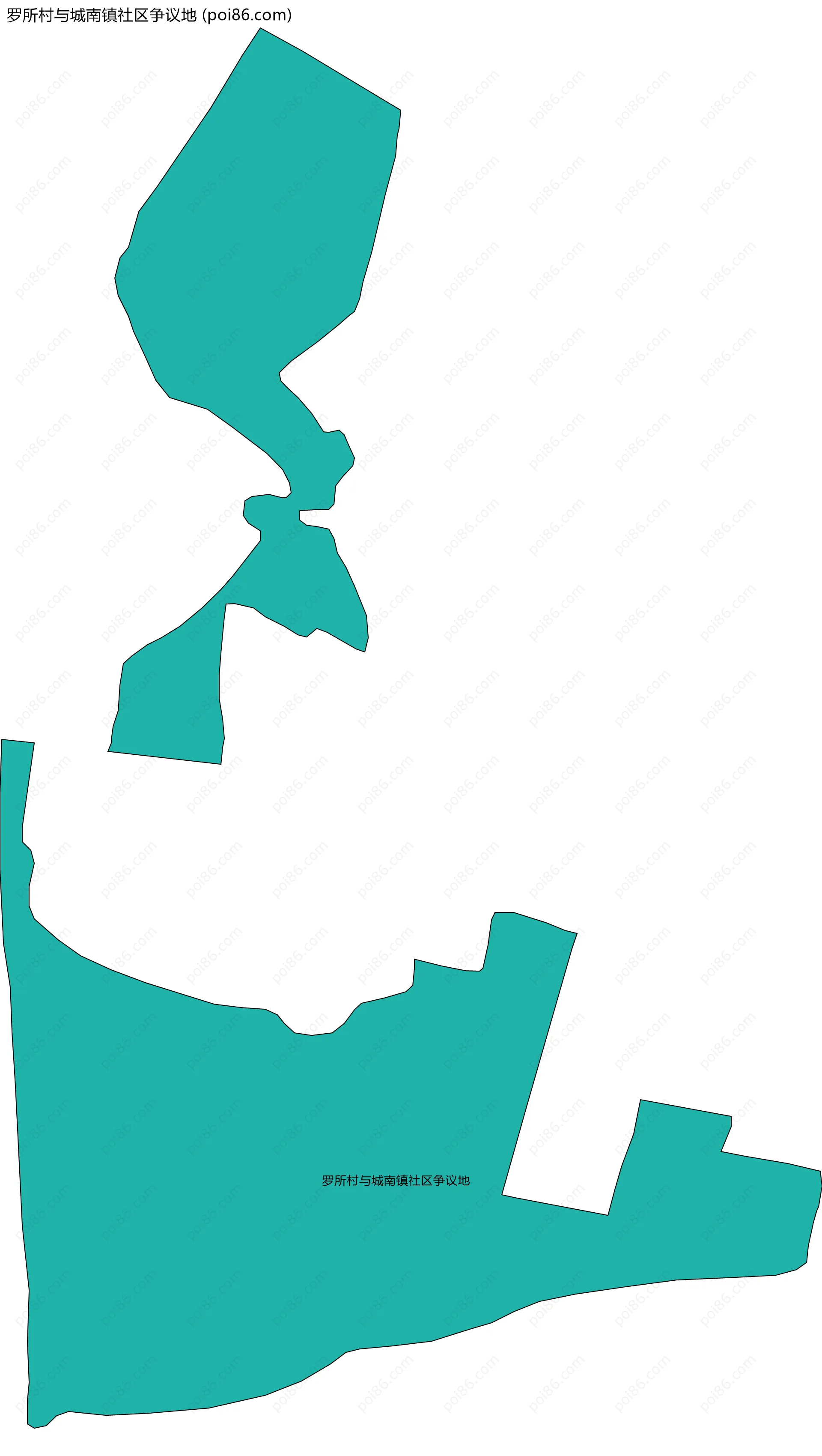 罗所村与城南镇社区争议地边界地图