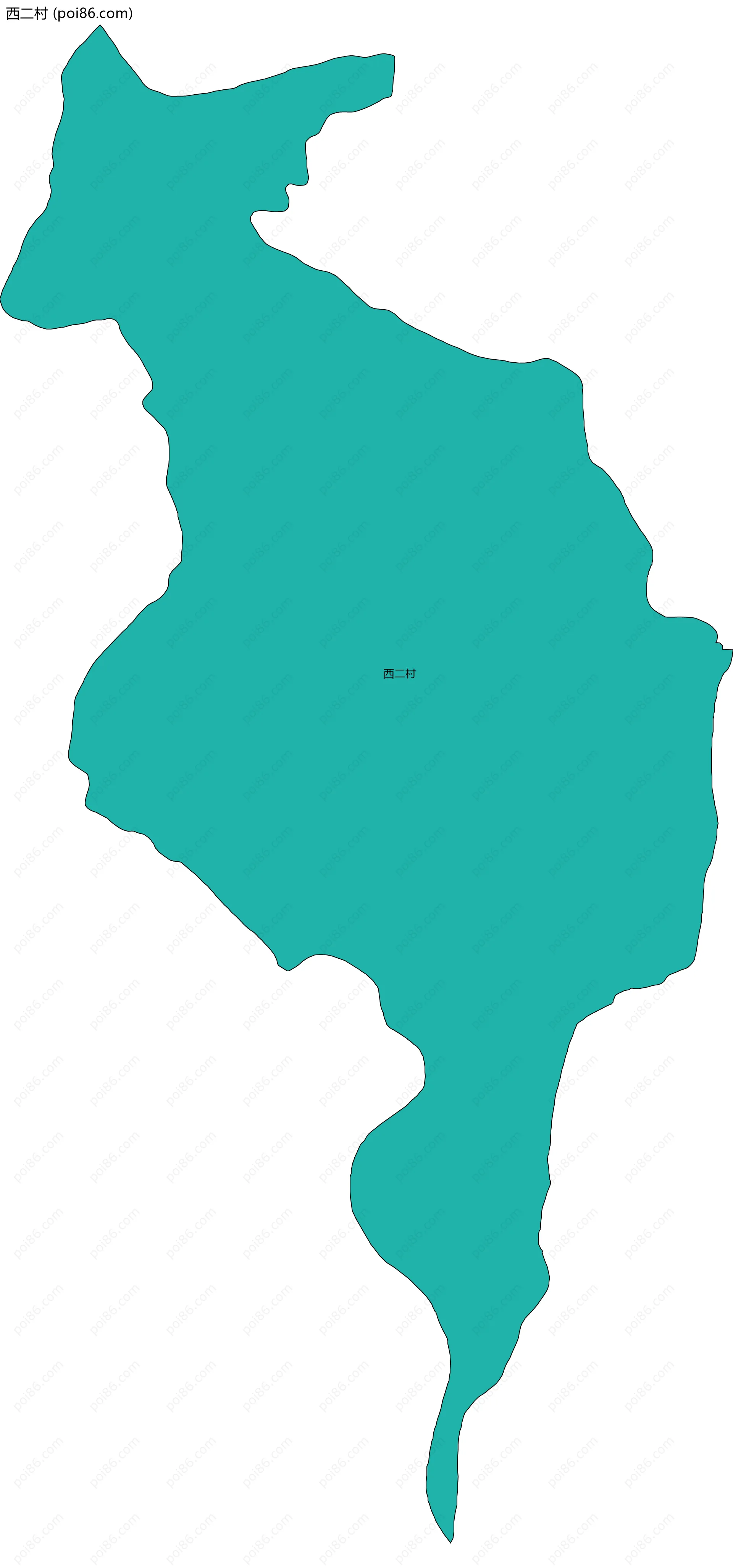 西二村边界地图