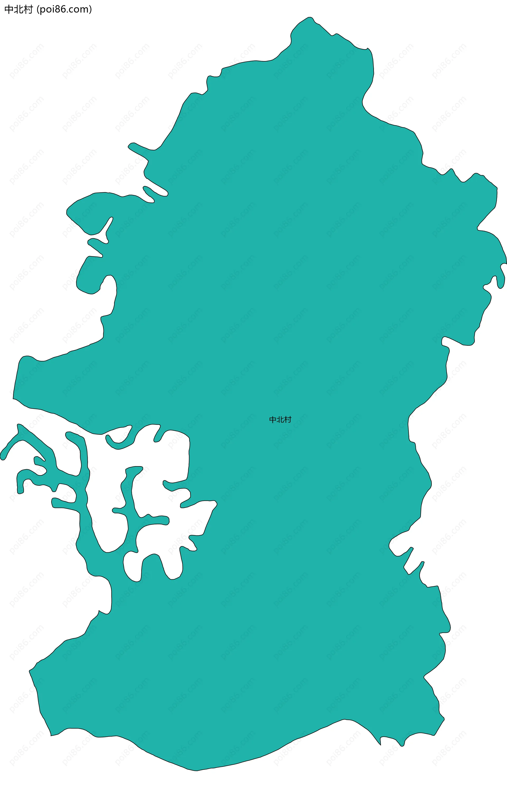 中北村边界地图